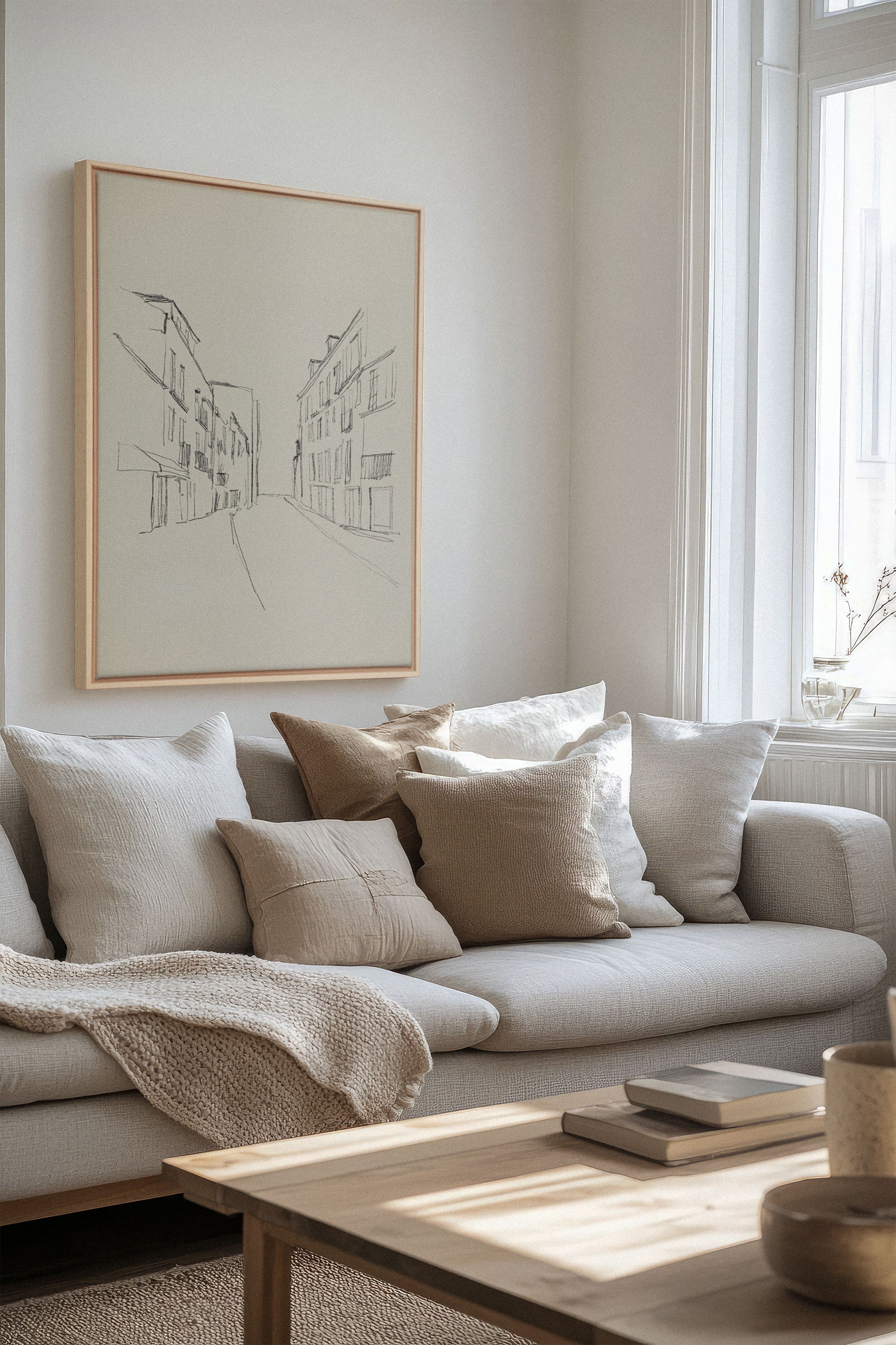 ESQUISSE URBAINE, Oeuvre sur toile étirée