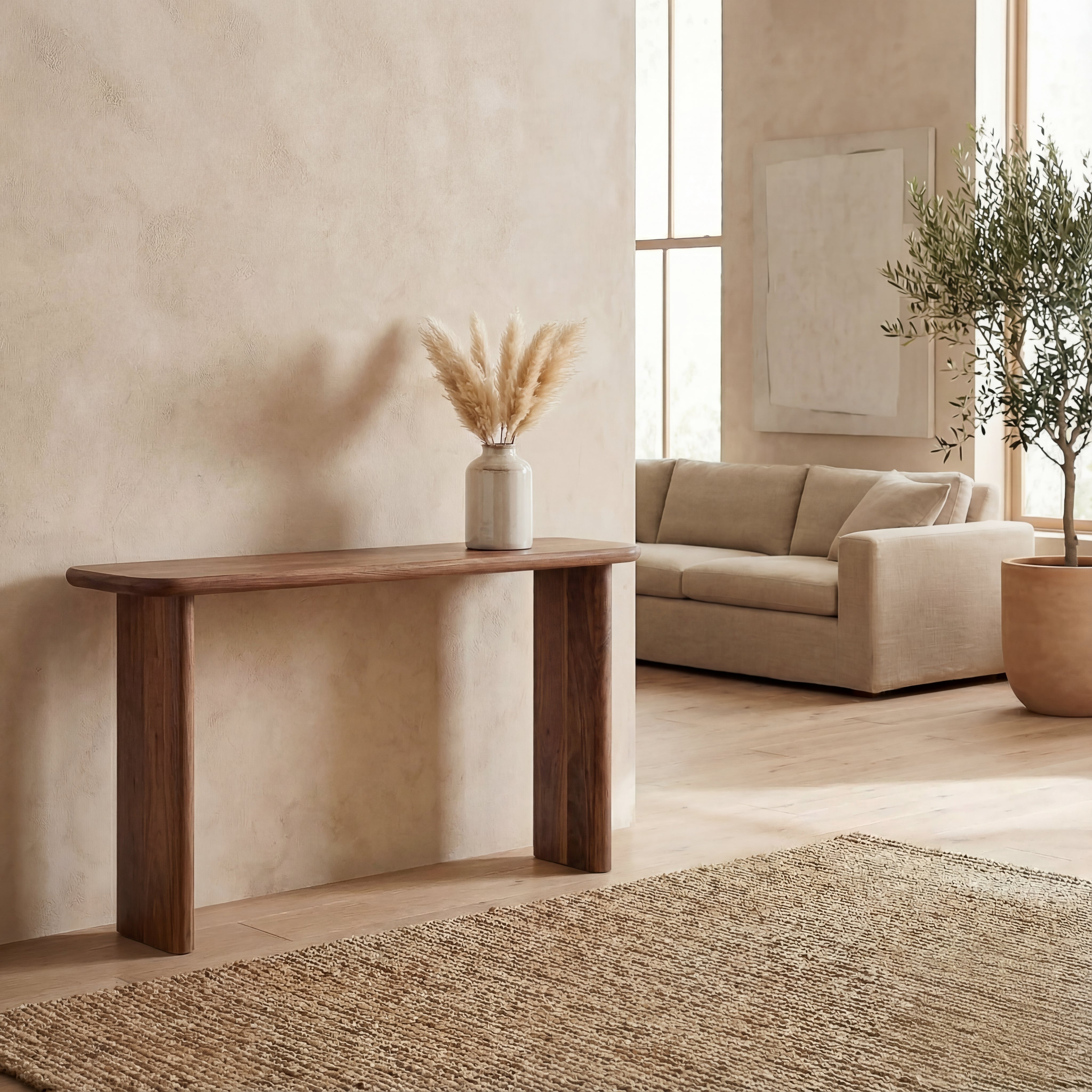 Table console 60 po en noyer | Fait à la main par Omba