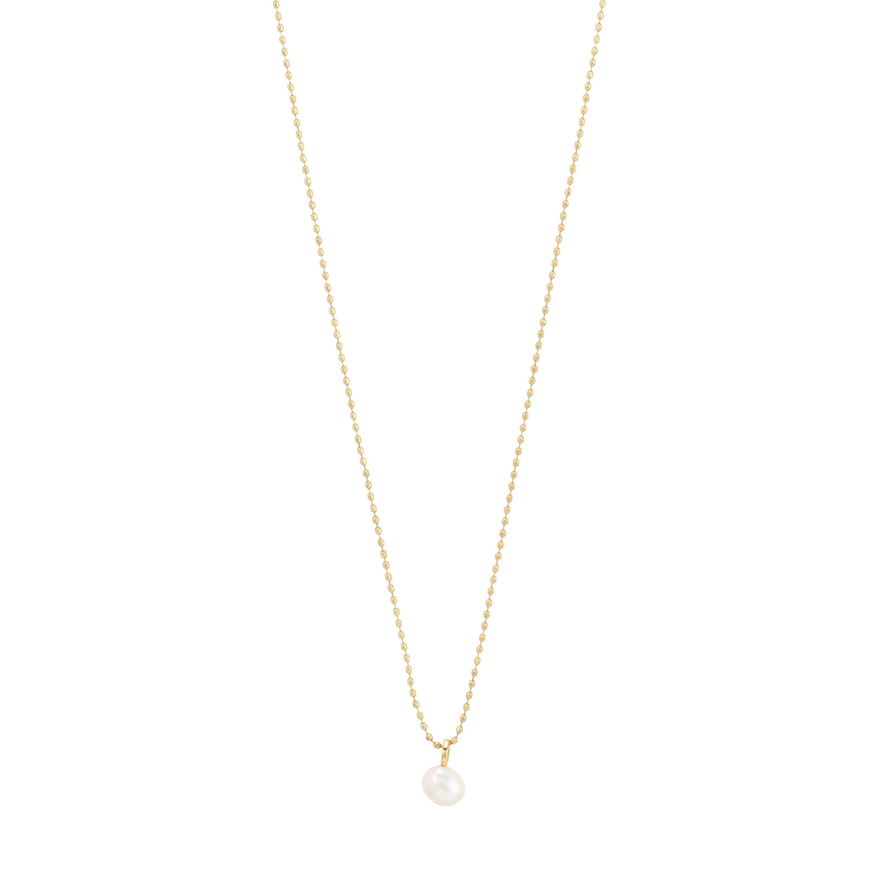 Collier HADLEY Pilgrim fait à la main avec chaîne à billes, véritable perle d’eau douce et finition plaqué or ou argent.