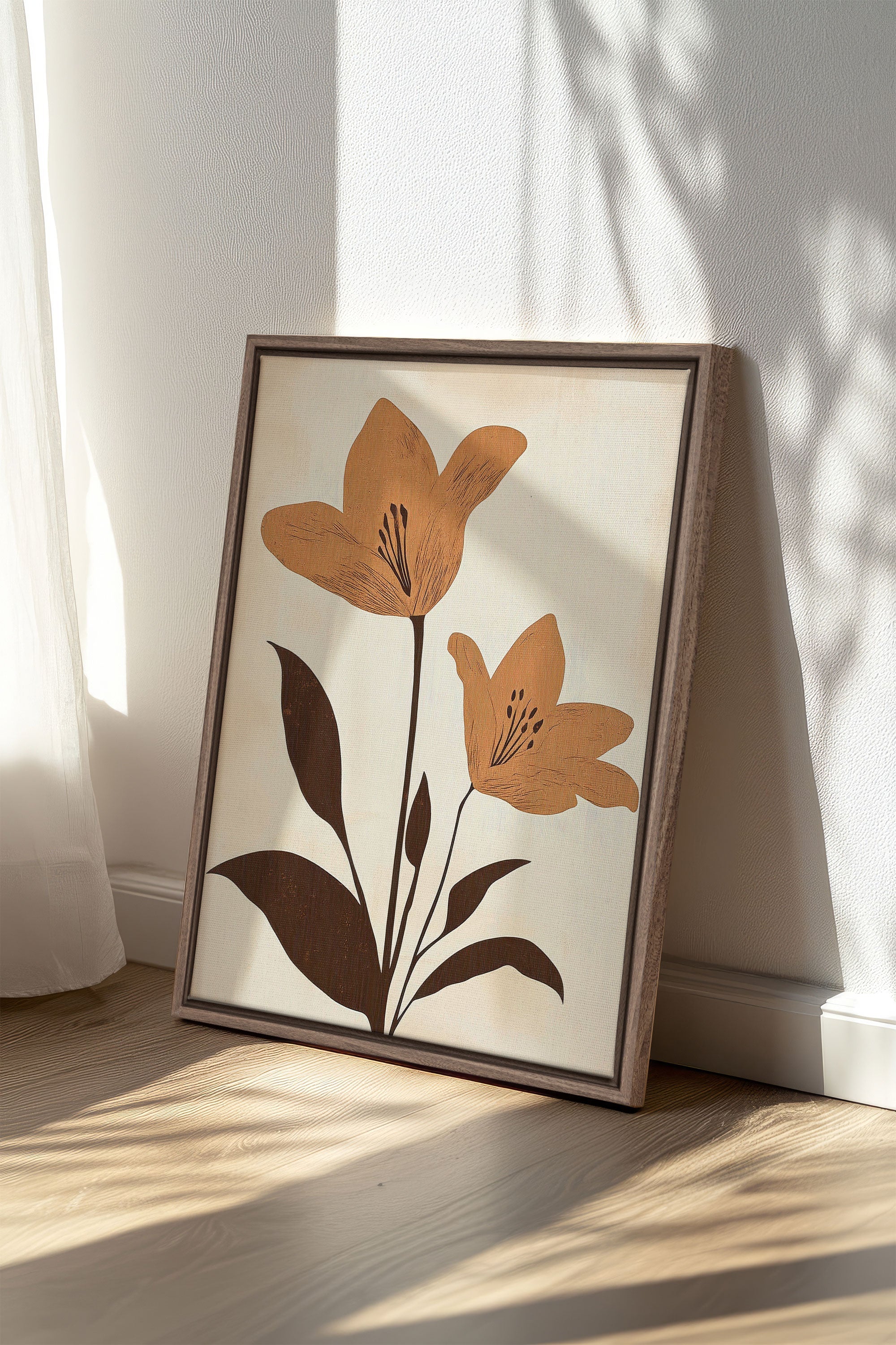 SEPIA FLOWERS, Oeuvre sur toile étirée