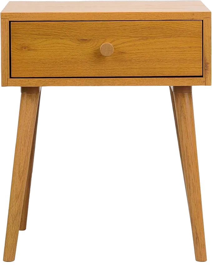 Table de chevet Lux avec tiroir | Bois massif FSC® | Style mid-century moderne