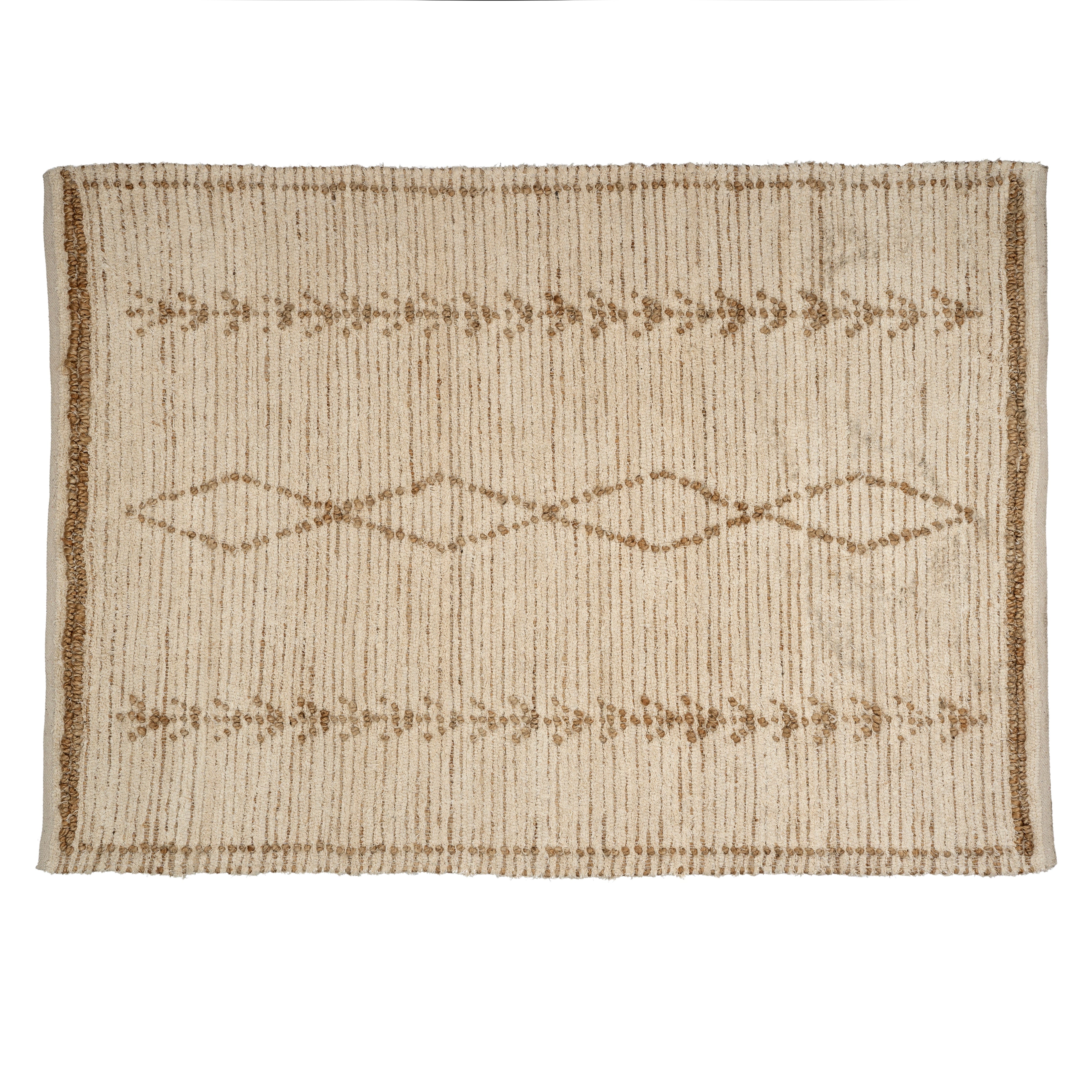 Tapis Andes | 152 × 213 cm | Tissé à la main avec détails en jute naturel