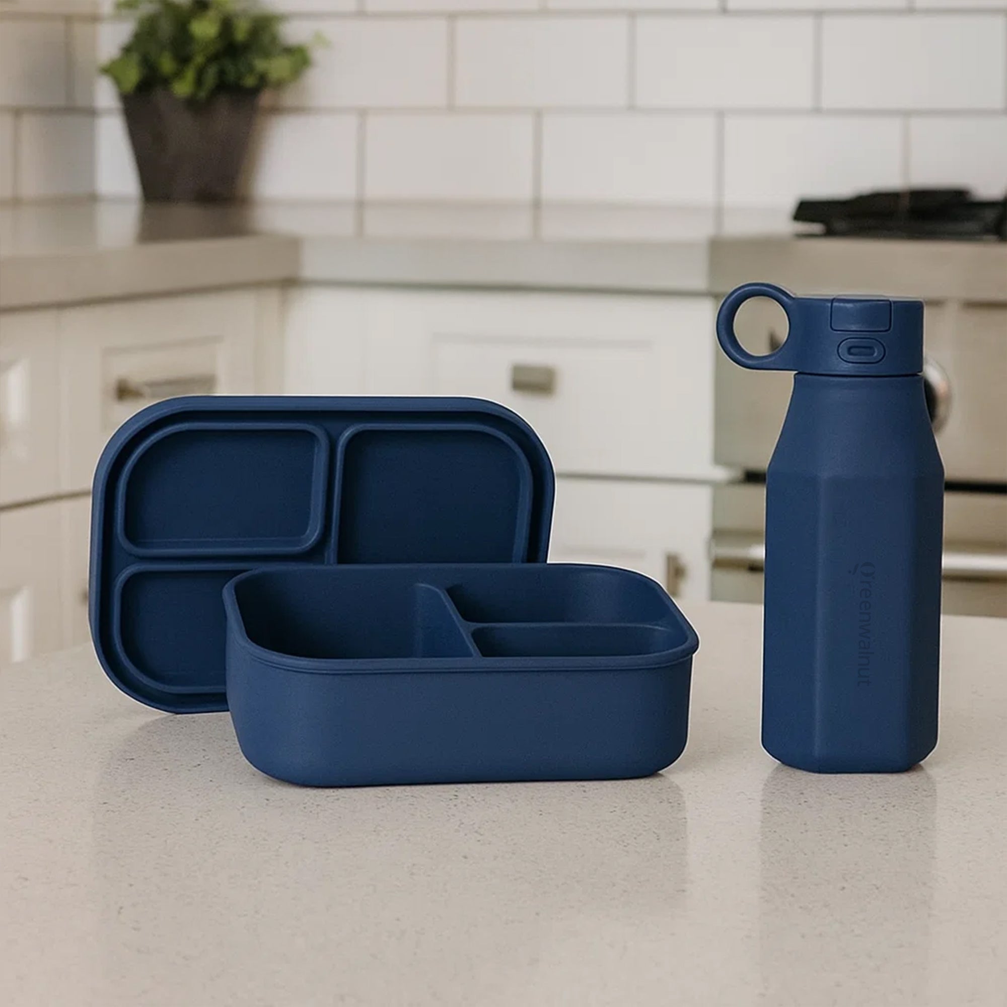 Boîte à lunch en silicone et bouteille en silicone | Ensemble alimentaire sécuritaire pour enfant