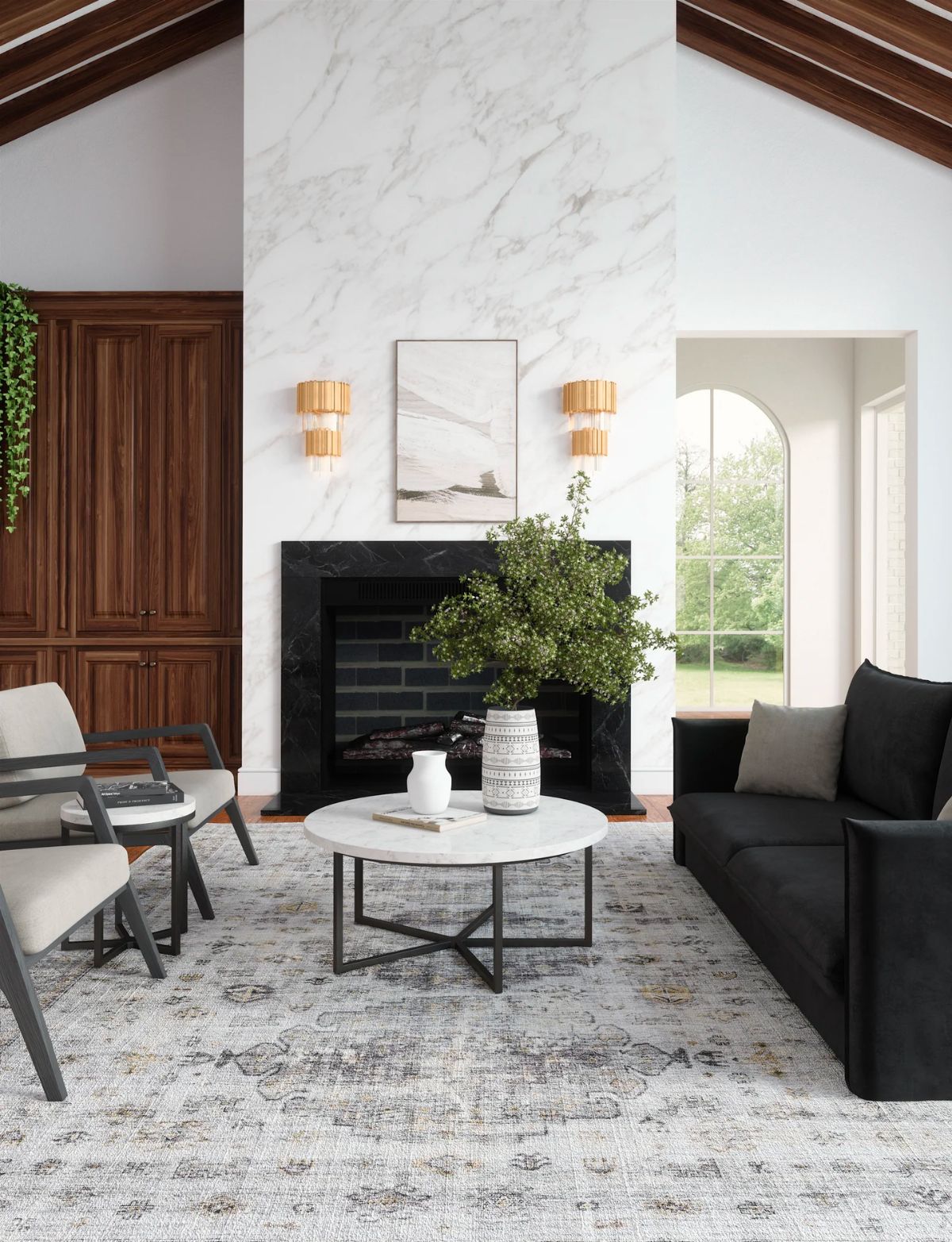 Tapis Kyra argent, gris et blanc | Motif d’inspiration persane