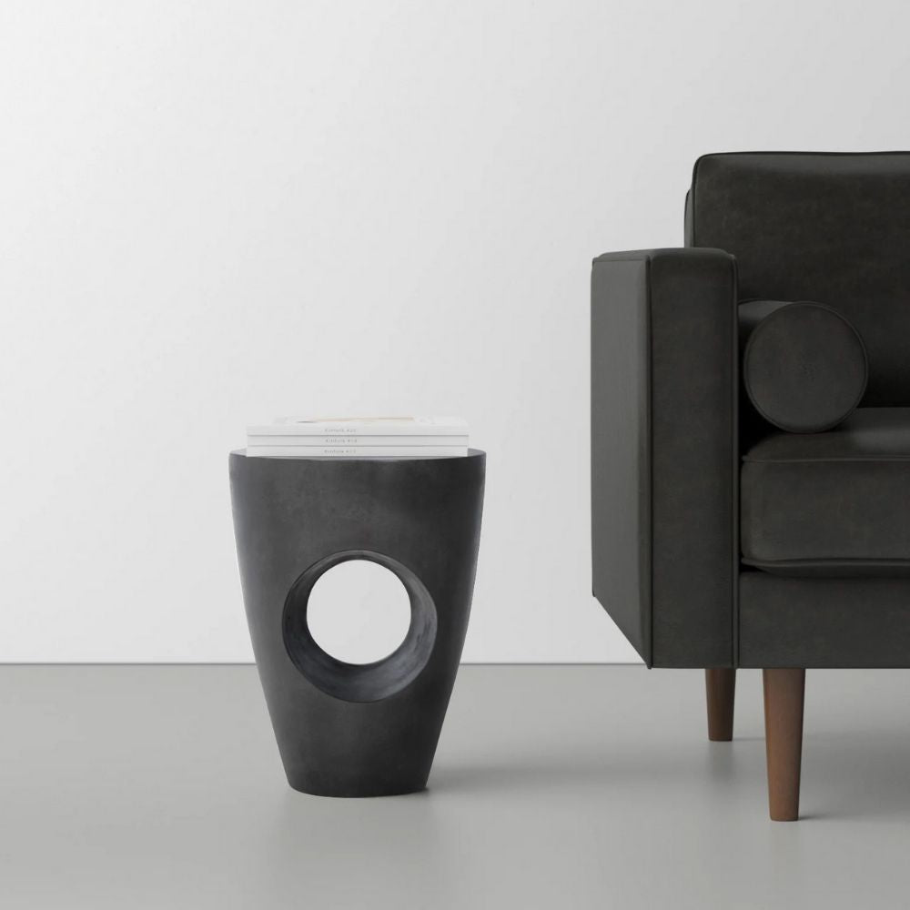 Table d’appoint Olivia Terrazzo | Ciment, Noir ou Blanc