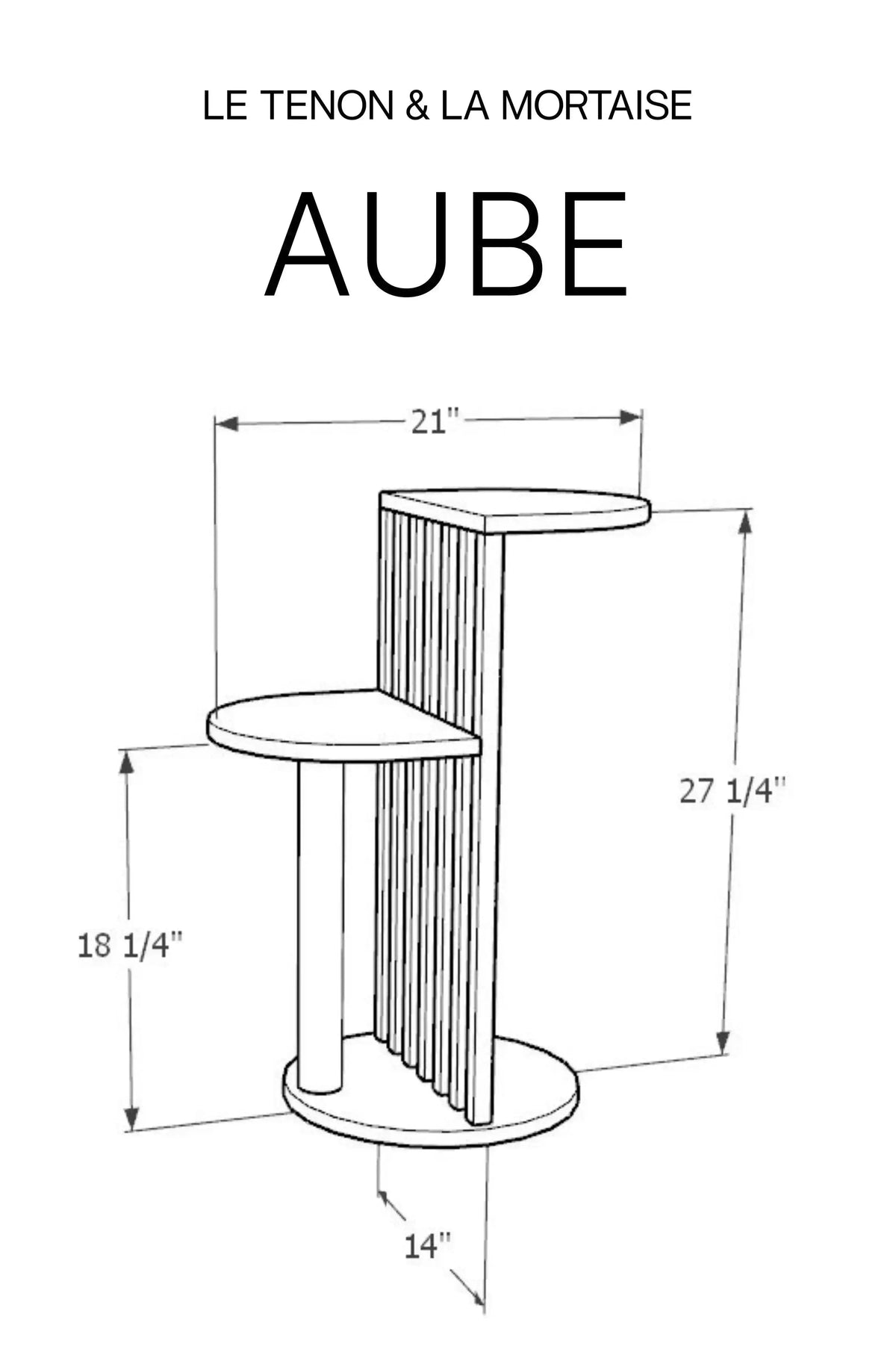 AUBE Side Table | Solid wood | Scandinavian & Japandi style | Made in Quebec