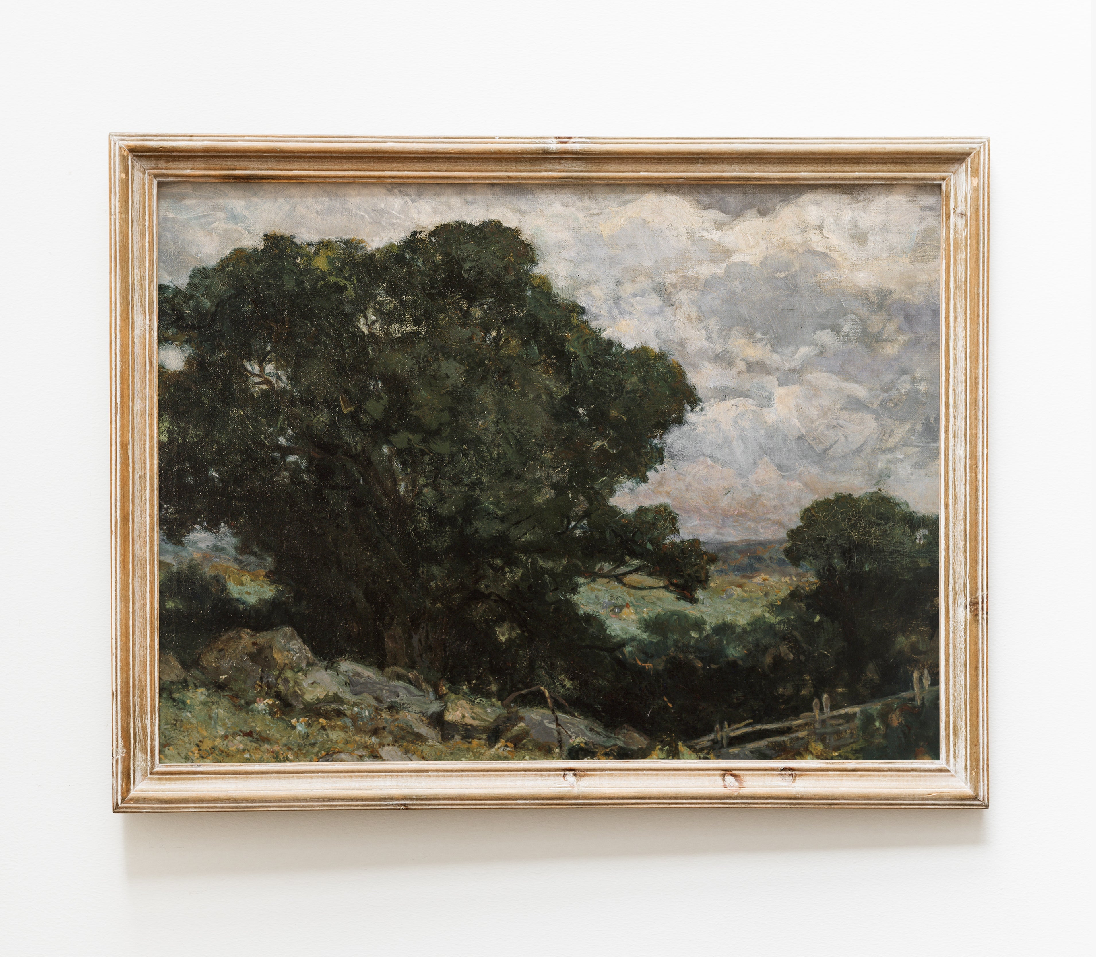 Vintage Moody Sunrise – Affiche Paysage Ancien en Coton | L0137