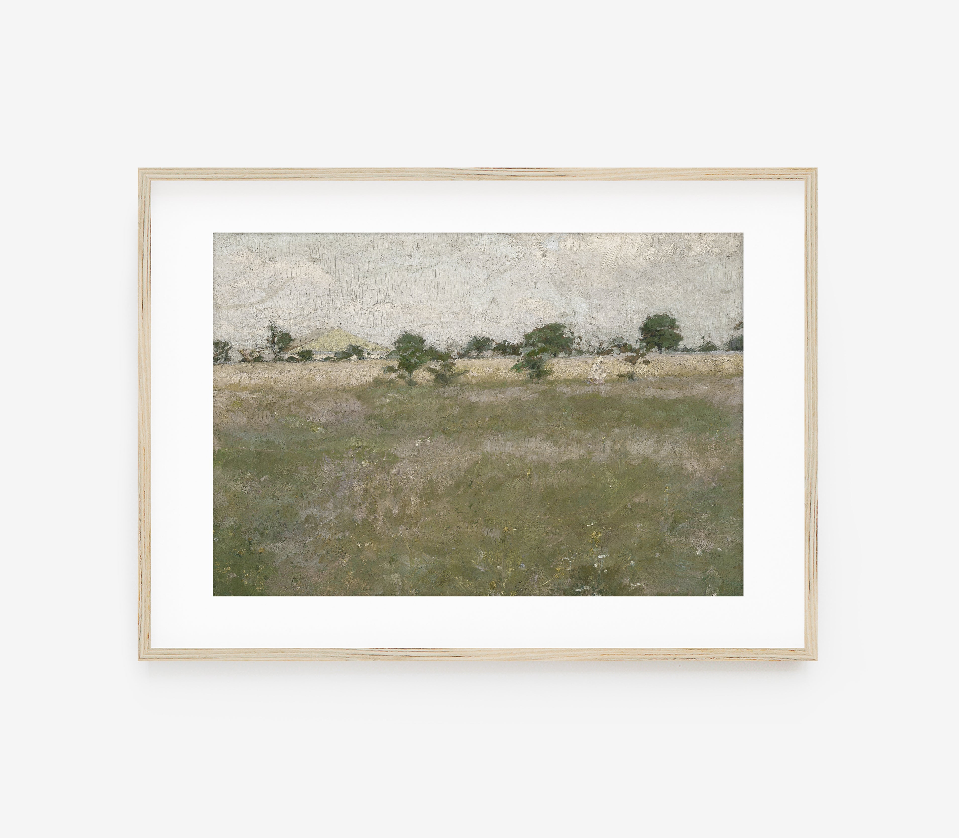 Vintage Landscape Painting – Impression Vintage Fine Art sur Papier Coton | L245