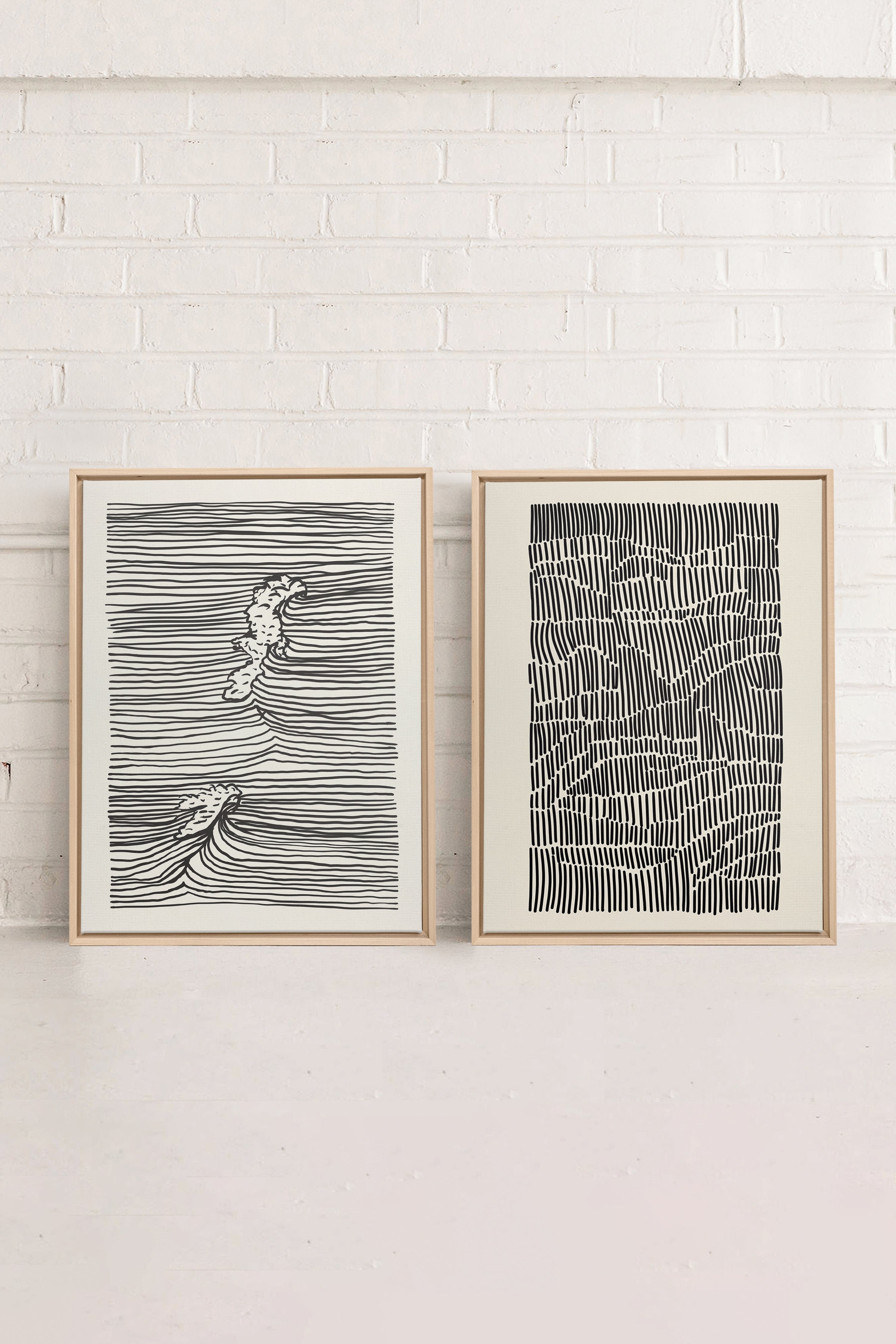 COMBINAISON WAVES LINES & ÉNIGME (2 toiles imprimées)