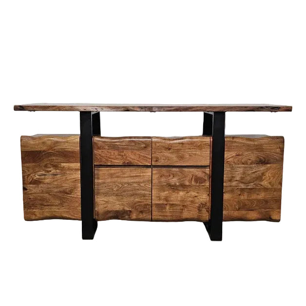 Buffet live edge | Bois d'acacia & acier