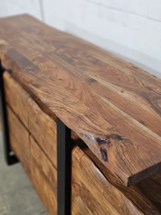 Buffet live edge | Bois d'acacia & acier