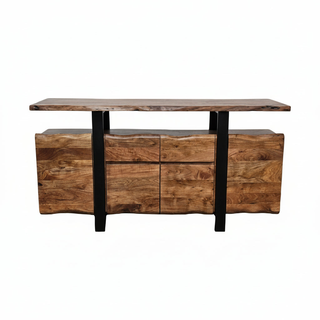 Buffet live edge | Bois d'acacia & acier
