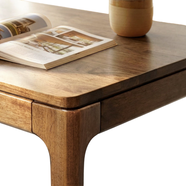 Bureau Wilma | Bois d’hévéa massif | Tiroir intégré & coins arrondis