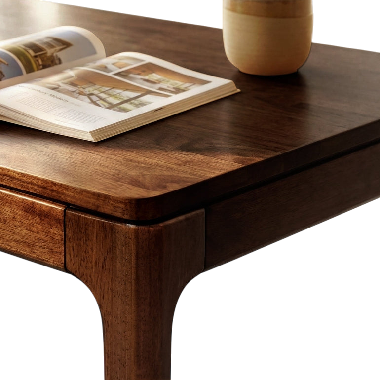 Bureau Wilma | Bois d’hévéa massif | Tiroir intégré & coins arrondis