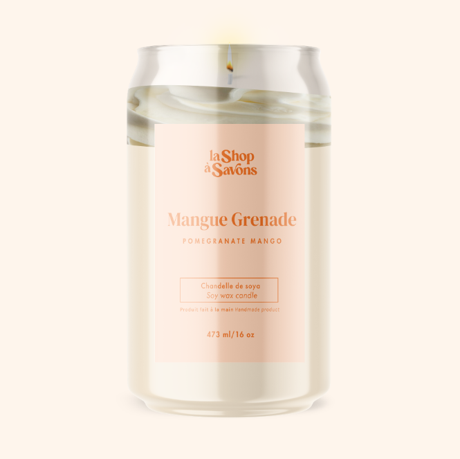 Chandelle de soya Mangue Grenade 16 oz de La Shop à Savons