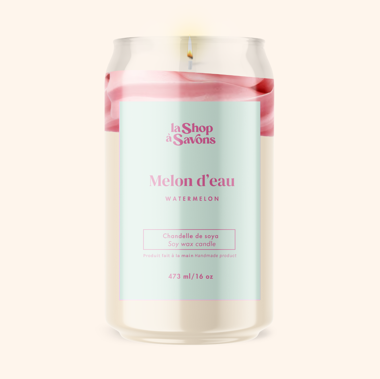 Chandelle Melon d’eau 16 oz La Shop à Savons parfum frais