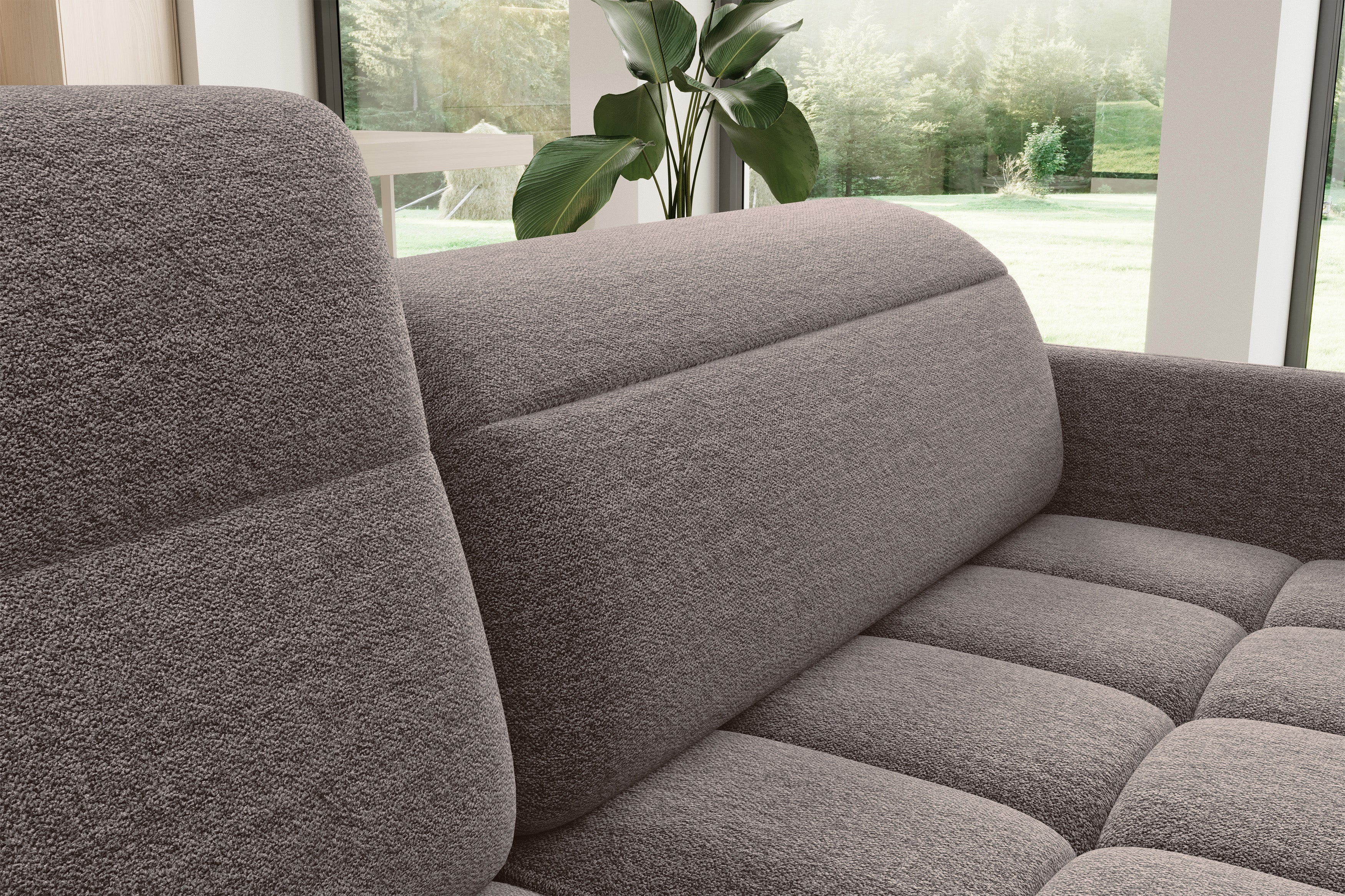 Sectionnel Barea 3 places | Rangement & lit escamotable | Brun Fudge