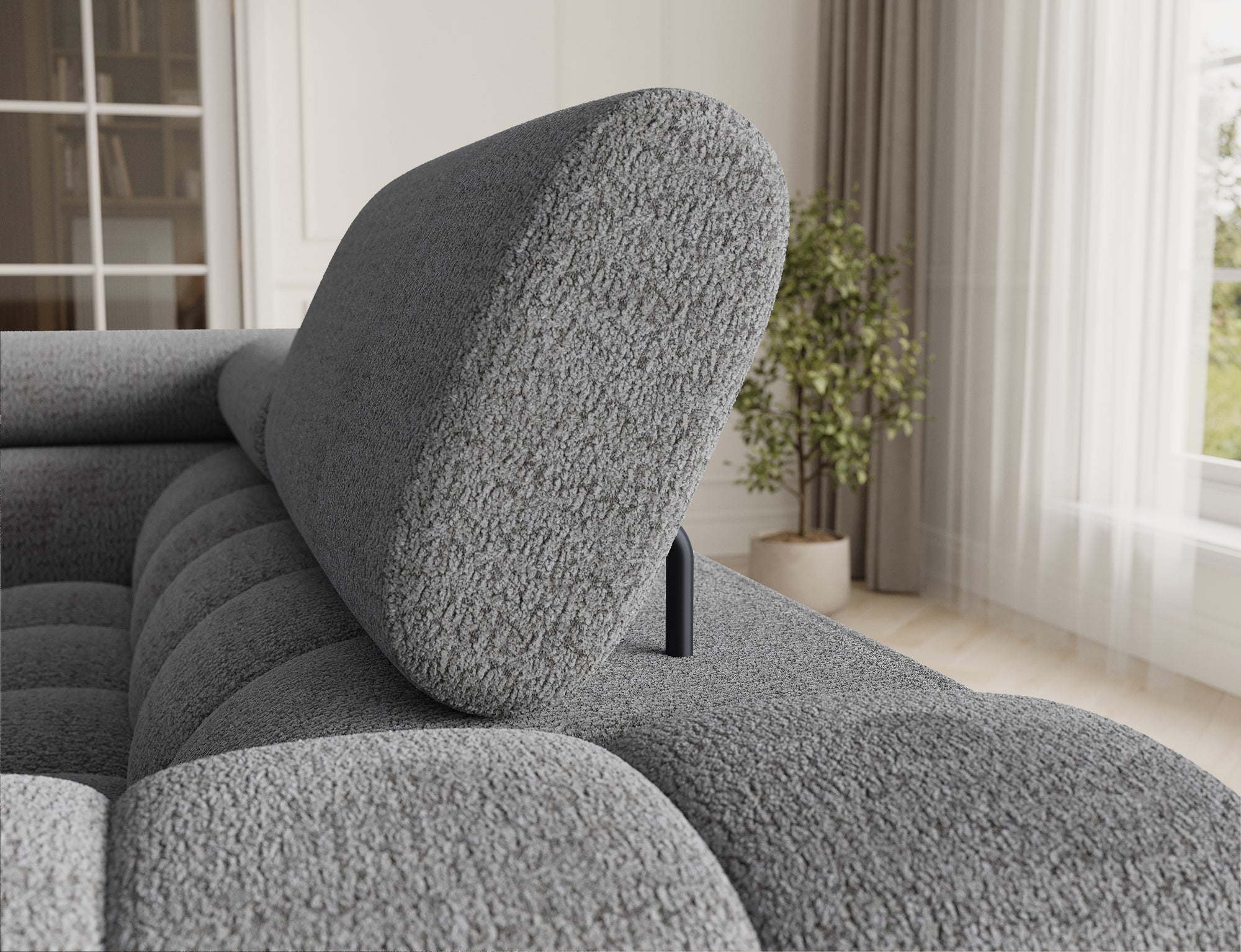 Canapé sectionnel Fectory | Méridienne, rangement & fonction lit | Gris