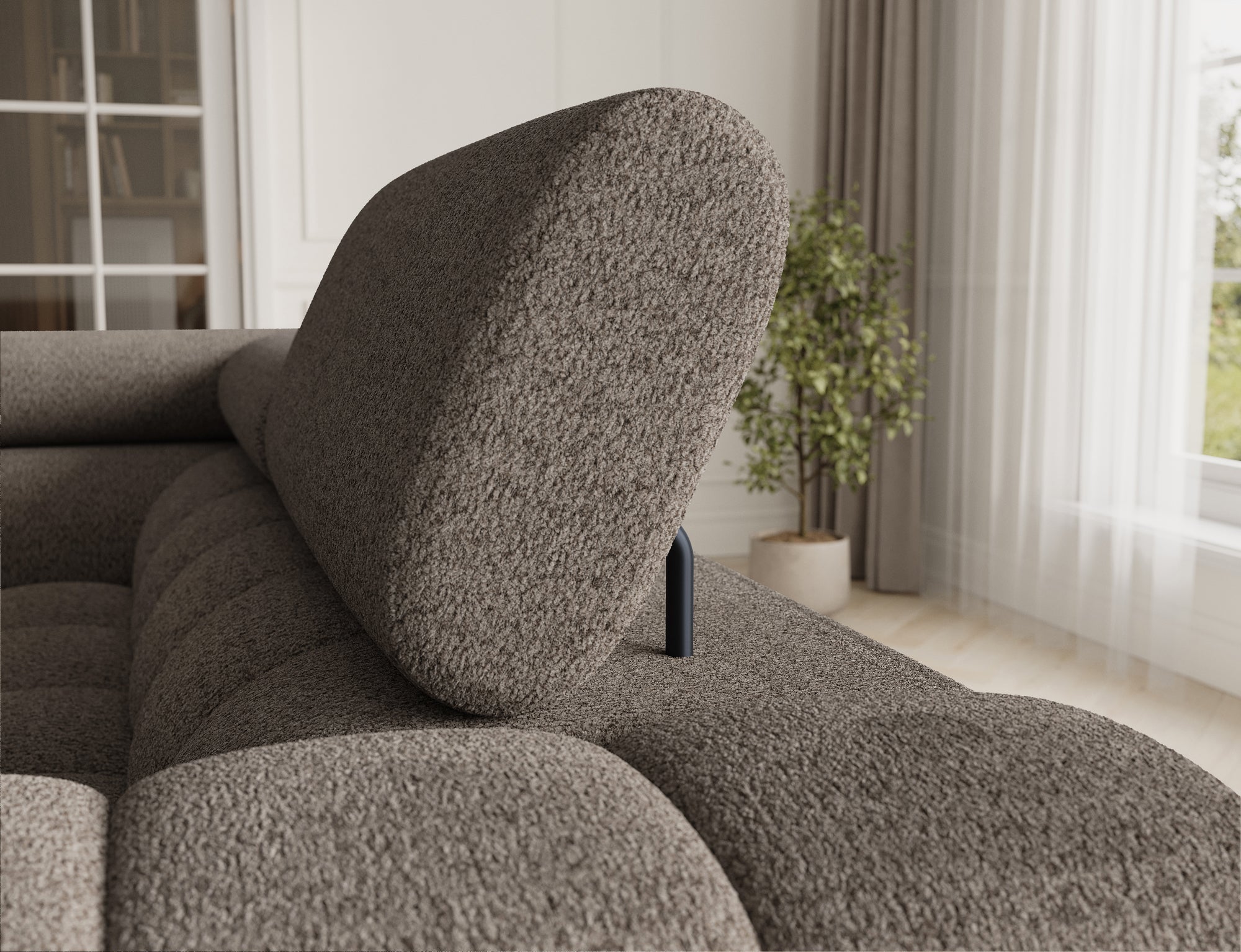 Sectionnel Fectory avec rangement et lit escamotable | Taupe