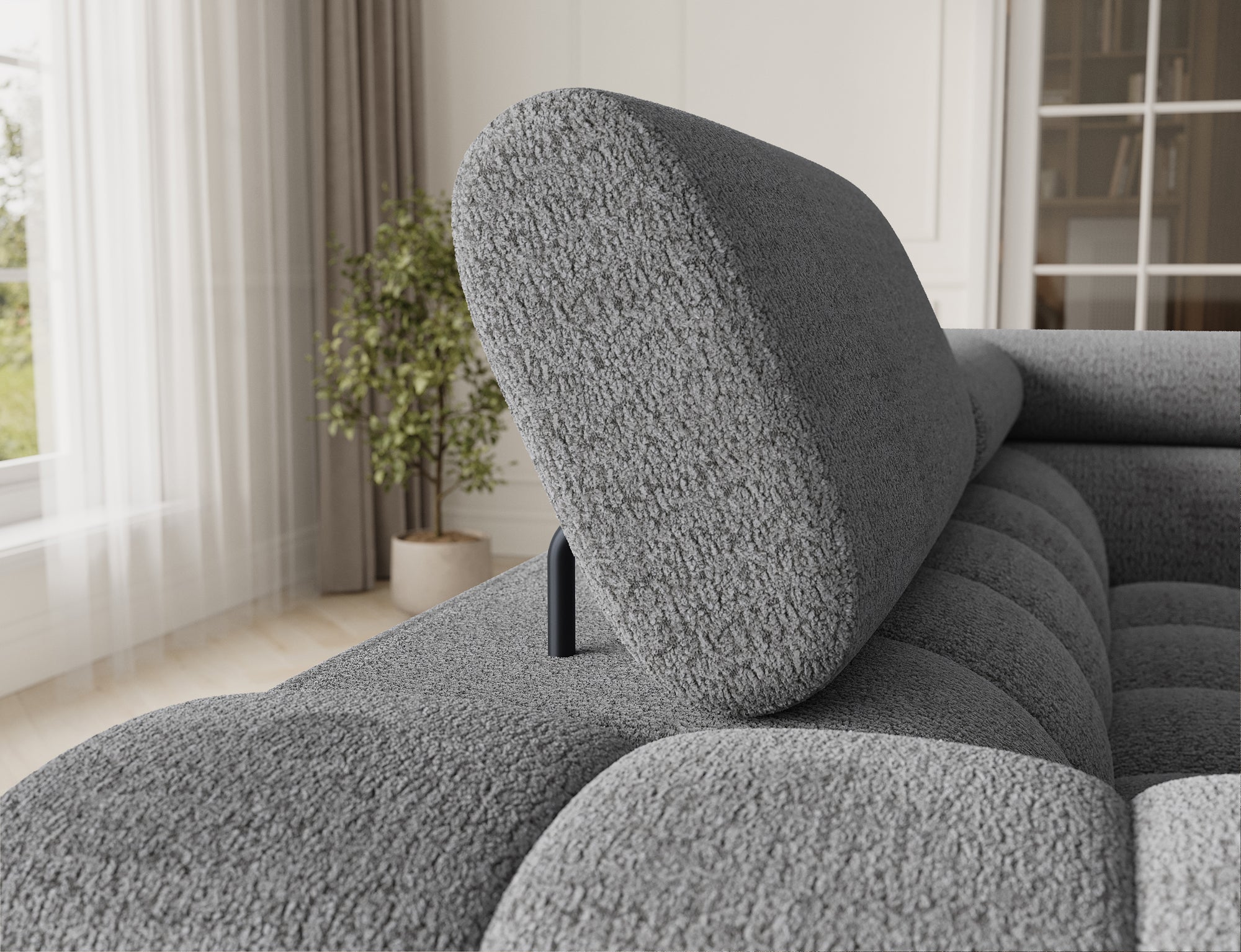 Canapé sectionnel Fectory | Méridienne, rangement & fonction lit | Gris