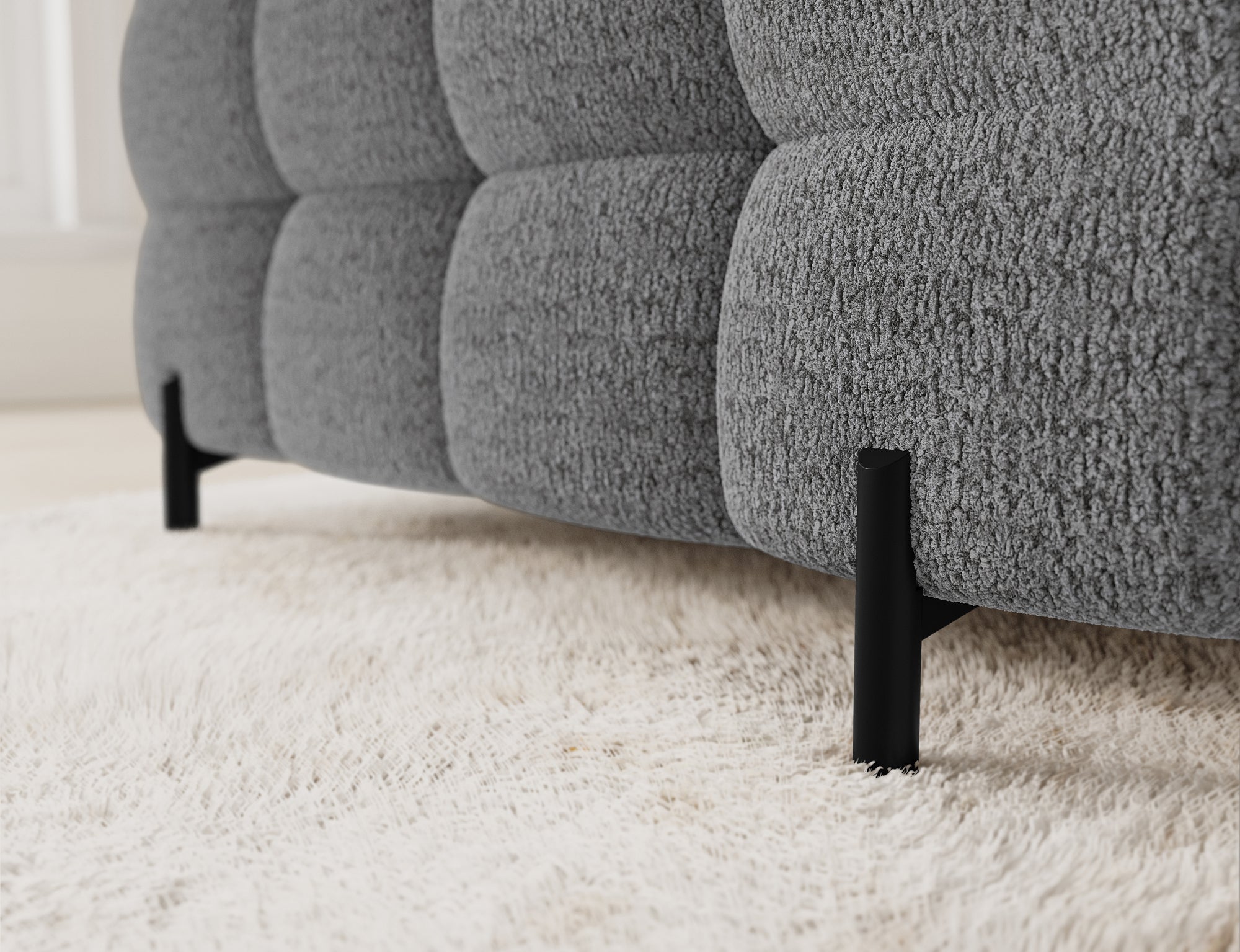 Canapé sectionnel Fectory | Méridienne, rangement & fonction lit | Gris