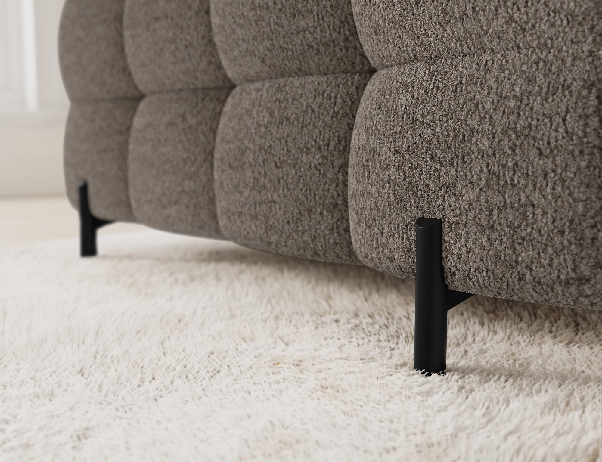 Sectionnel Fectory avec rangement et lit escamotable | Taupe