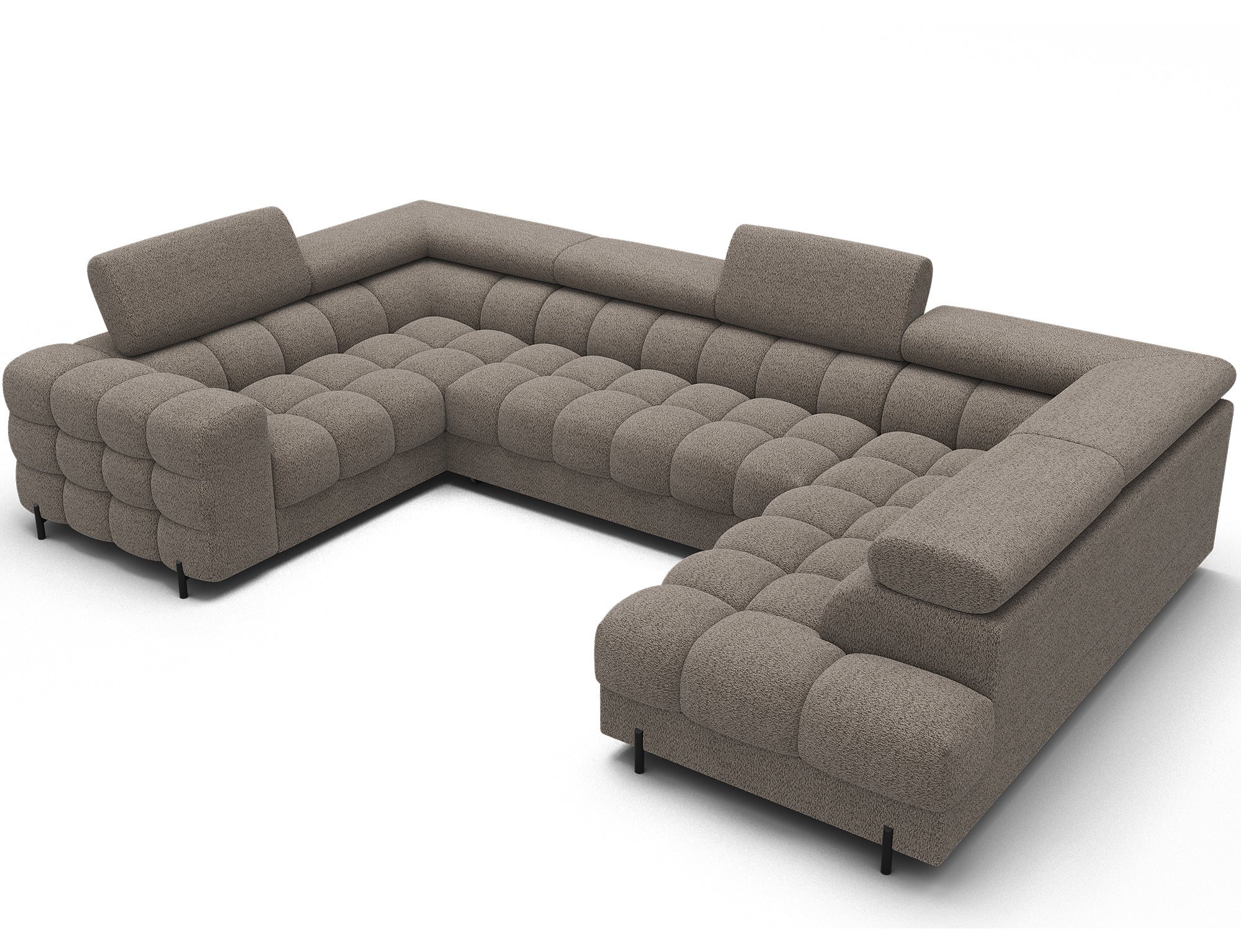 Sectionnel Fectory avec rangement et lit escamotable | Taupe