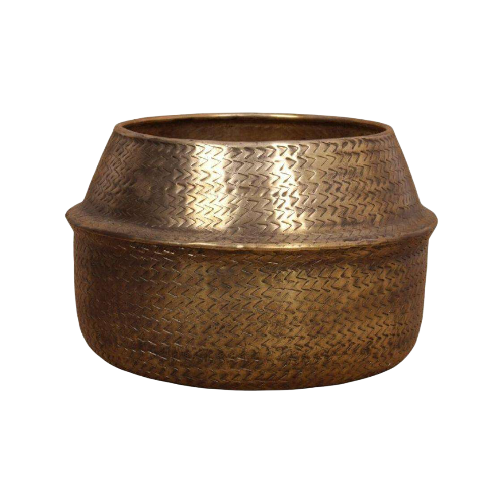 Cache-pot Aleta en laiton finition antique | Façonné à la main