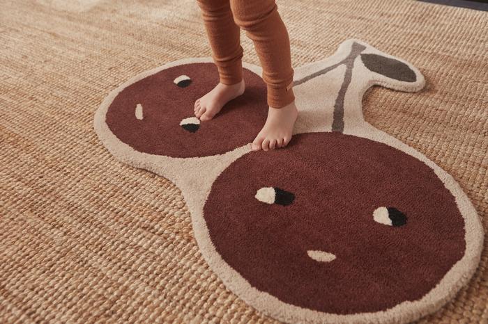Tapis Cerise | Laine et coton | Tapis décoratif pour enfant