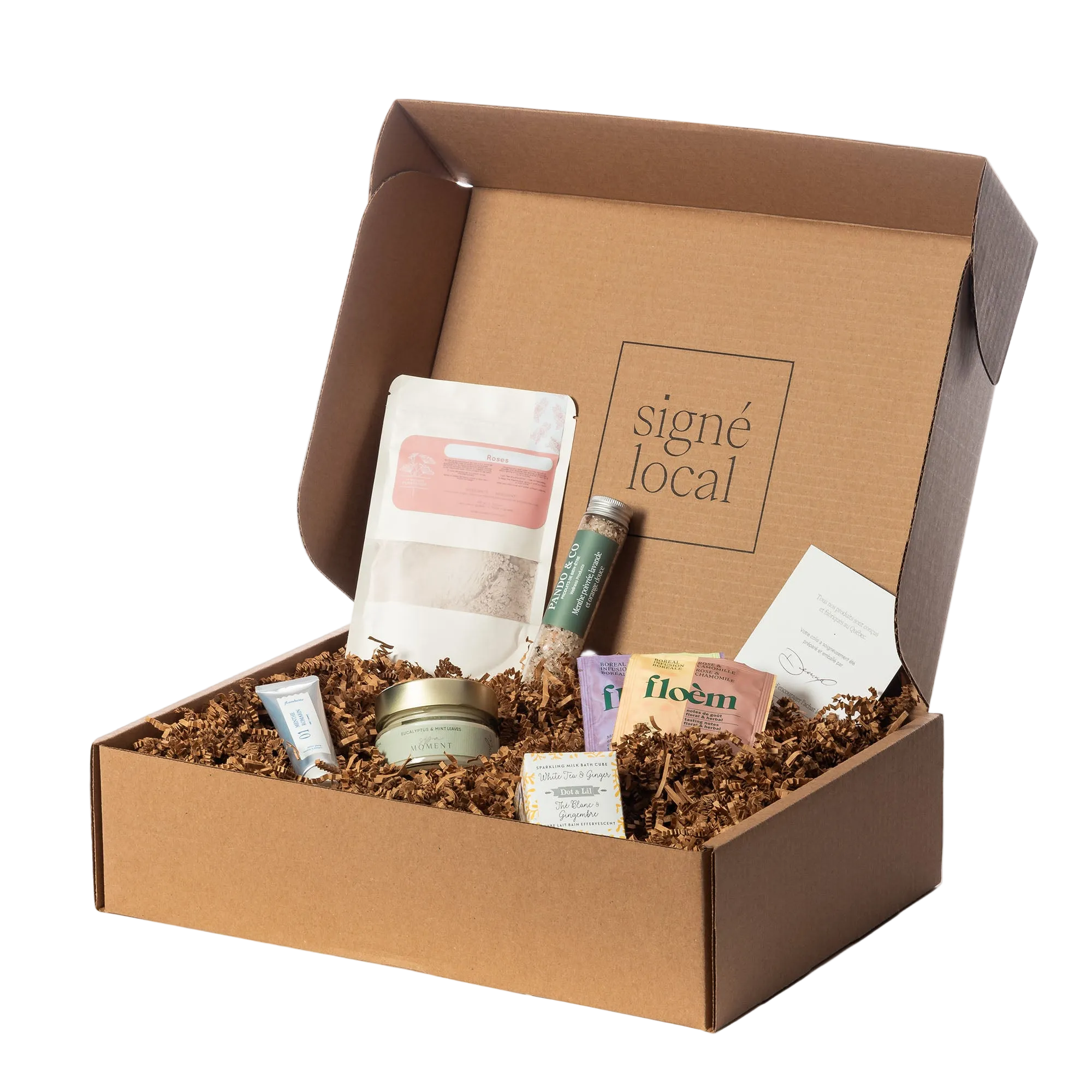 Coffret spa maison Signé Local avec produits de détente