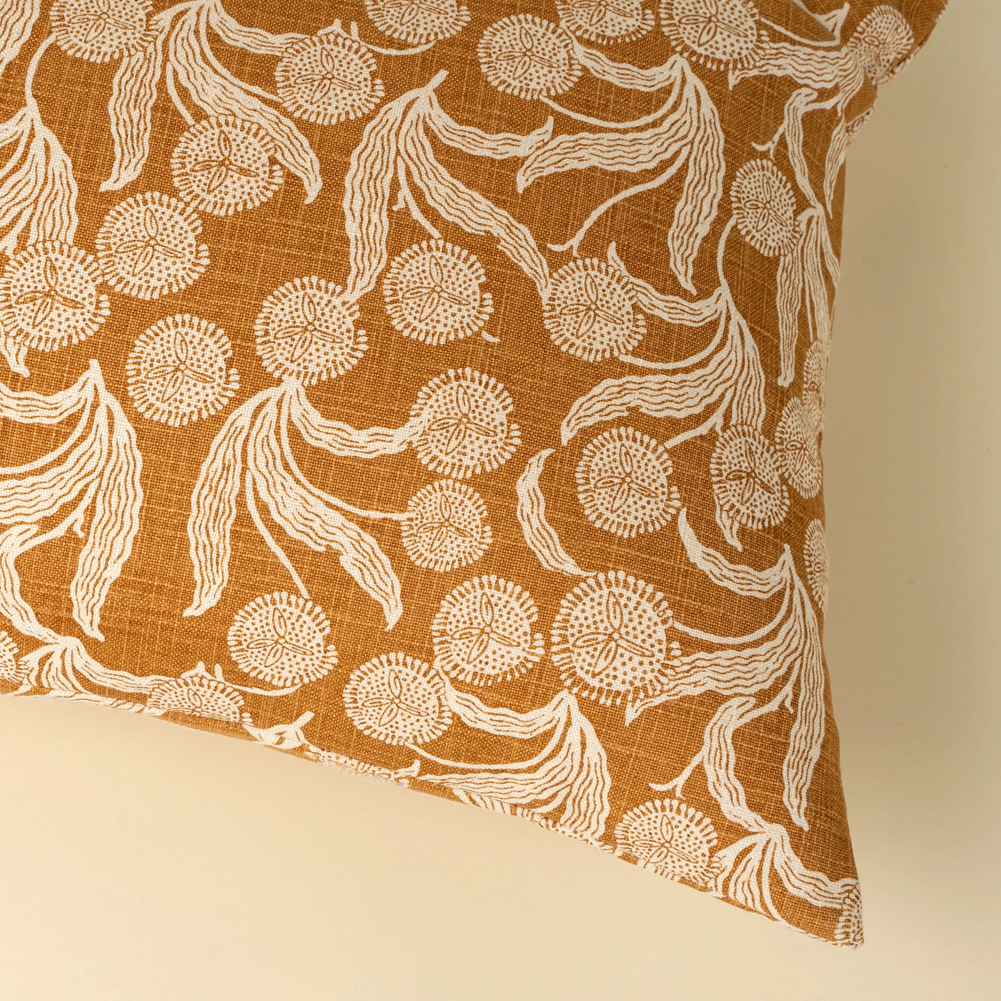 Coussin Décoratif Paradisus Terracotta en coton | Motif Botanique | Fait à la Main