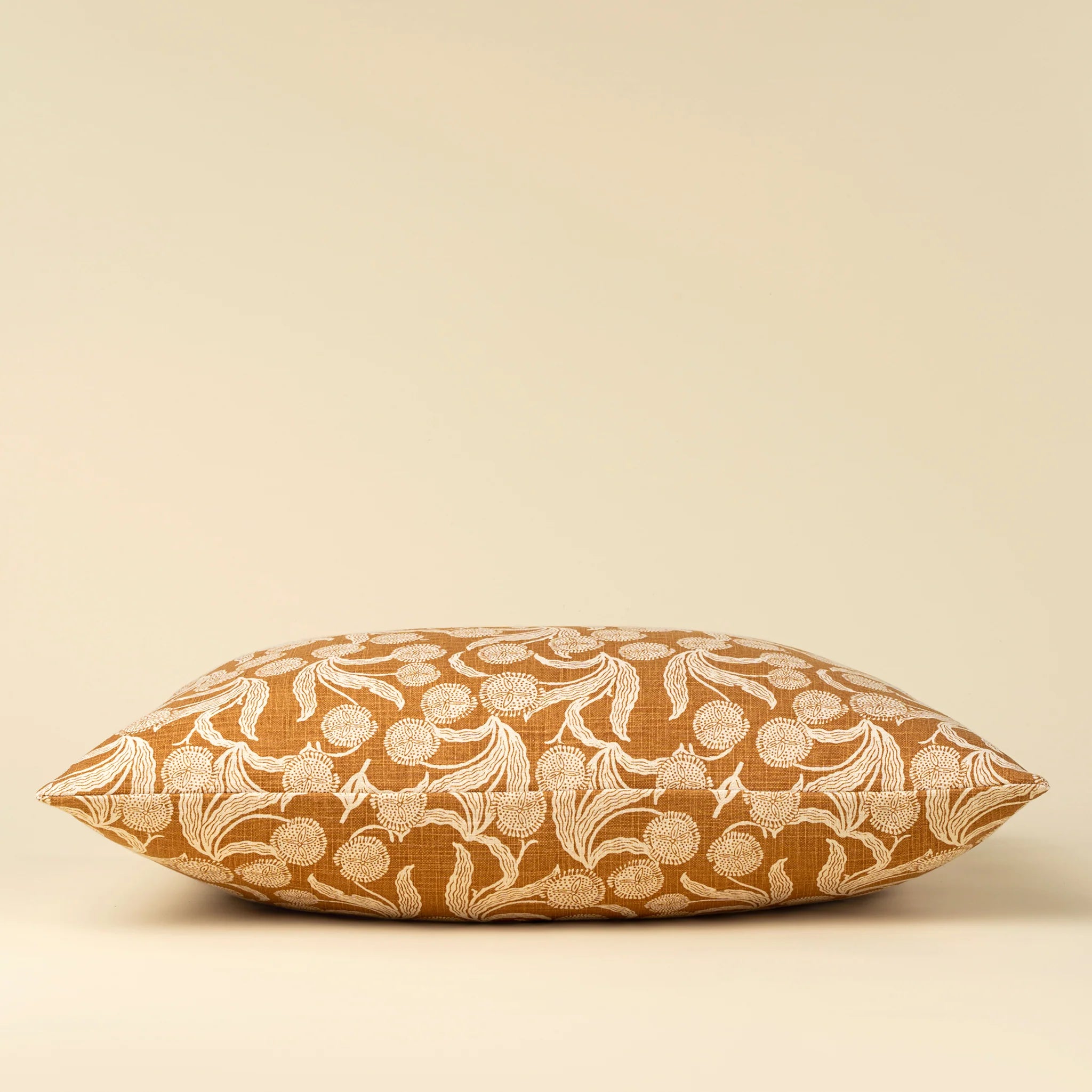 Paradisus Terracotta Decorative Cotton Cushion | Botanical Pattern | Handmade