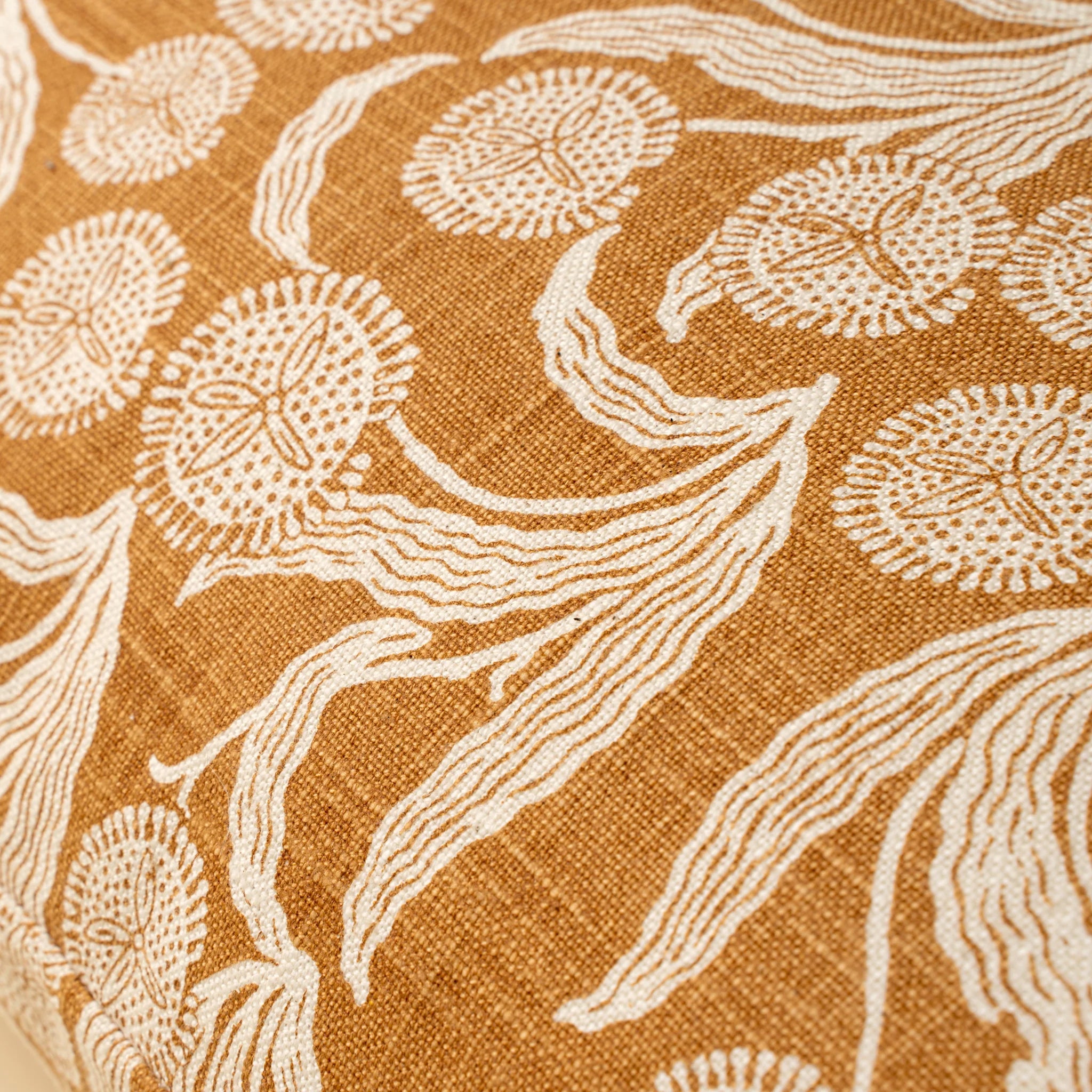 Paradisus Terracotta Decorative Cotton Cushion | Botanical Pattern | Handmade