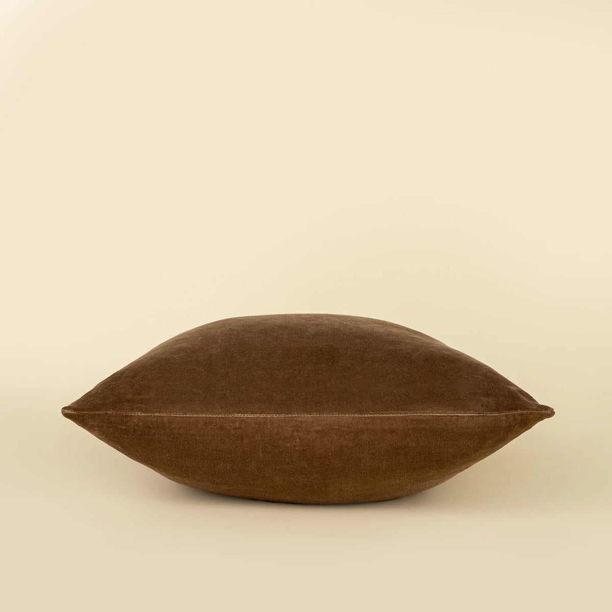 Coussin décoratif Vera Luxe | Velours de coton | Caramel | 20 × 20 po