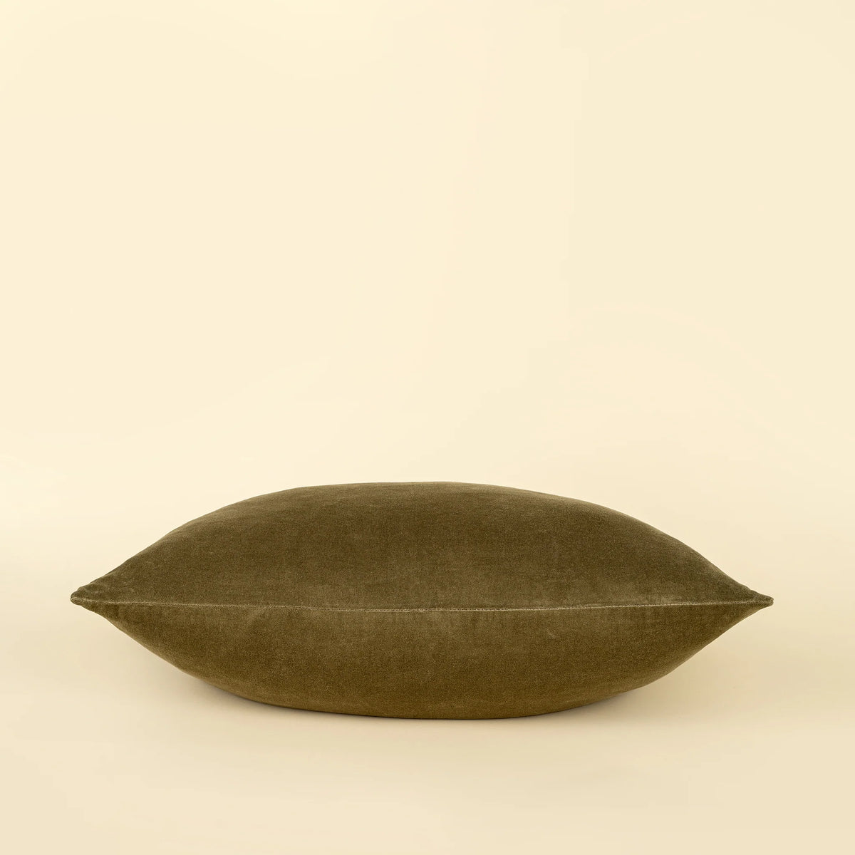 Coussin décoratif Vera Luxe | Velours de coton | Olive | 16 × 24 po