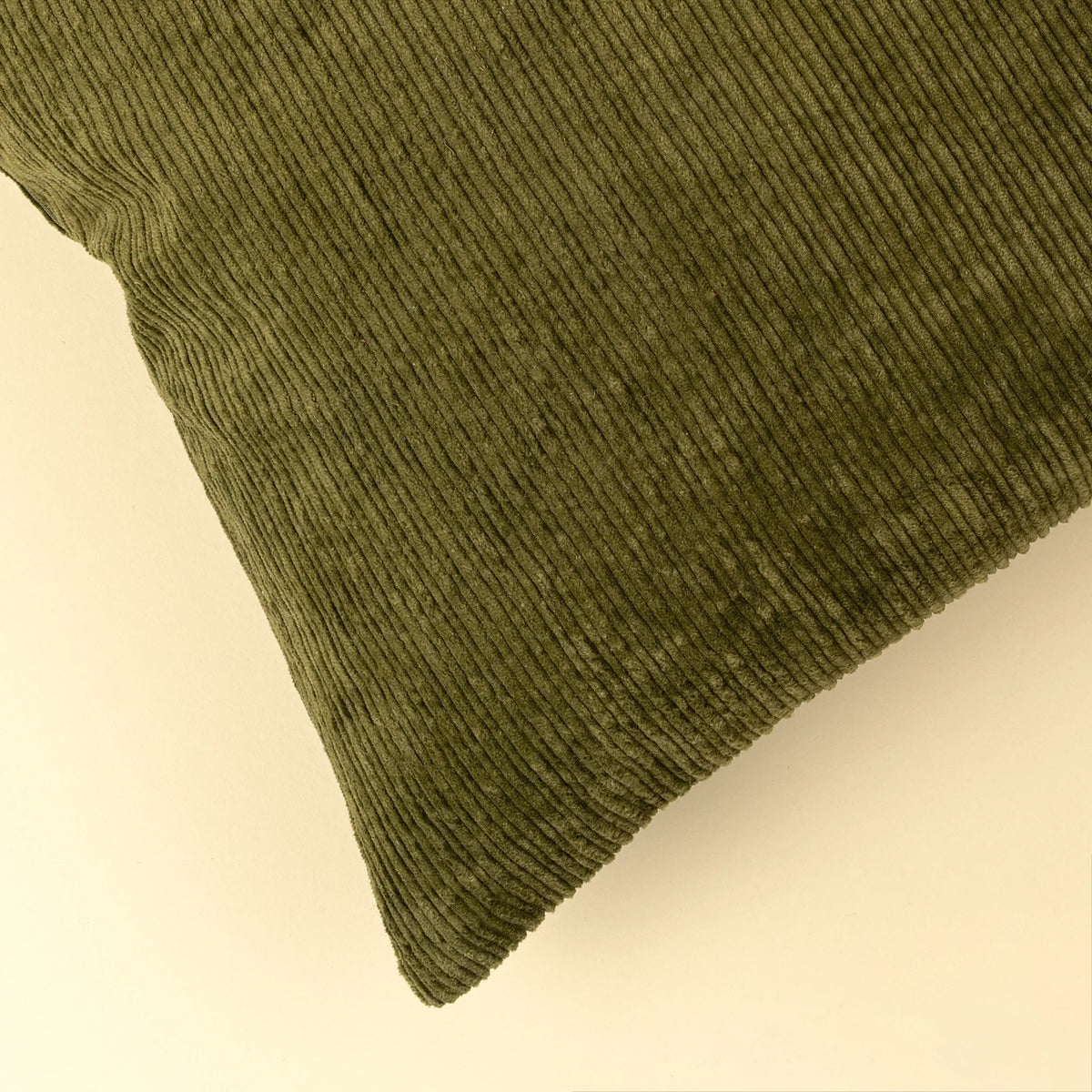 Corduroy decorative pillow | Moss | Moss green | 16 × 24 in