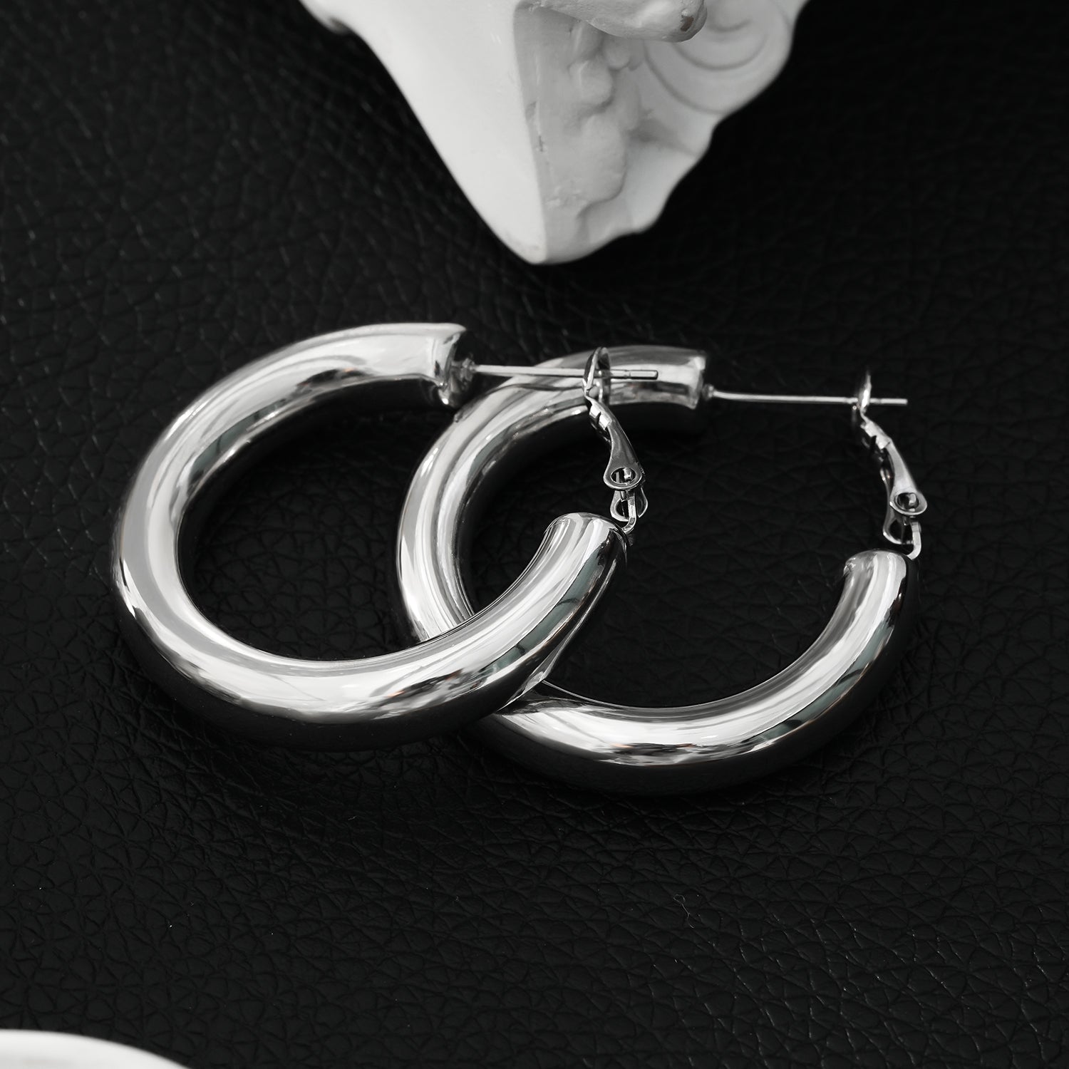 Boucles d’oreilles Derivier argentées | Finition infusée d’or blanc 18 carats
