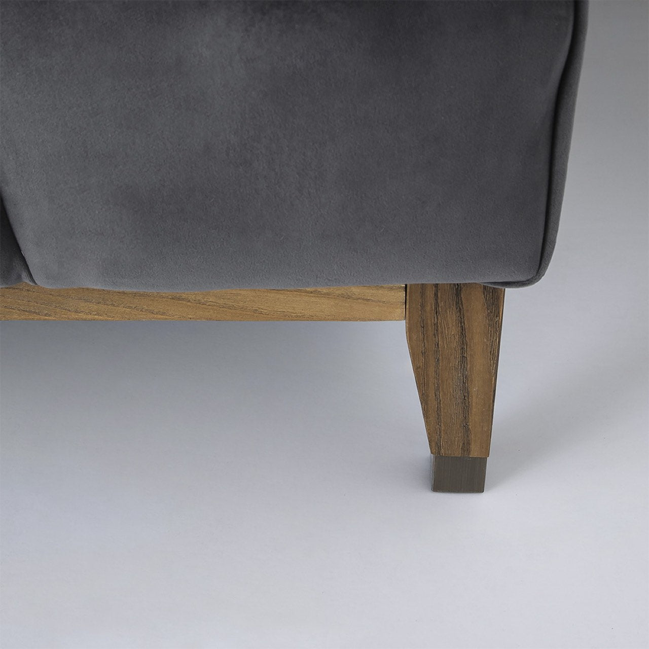 Canapé Elliot en velours gris fumé | Grand modèle | 3 places