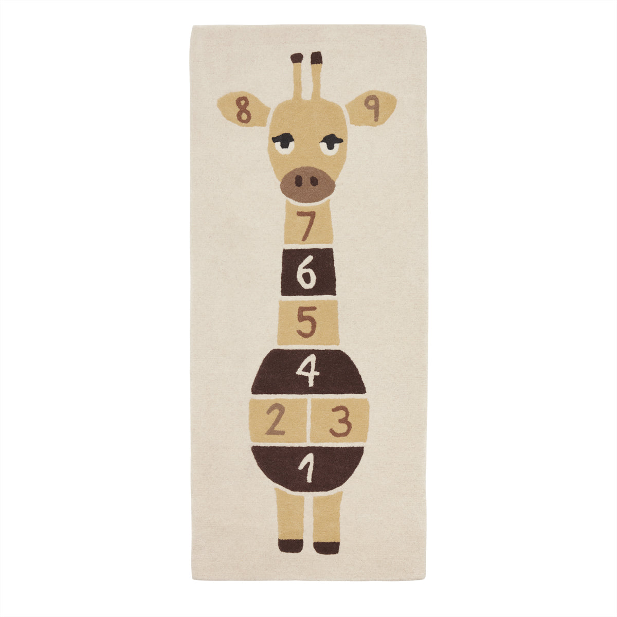Tapis Marelle Girafe | Laine et coton | Tapis de jeu enfant