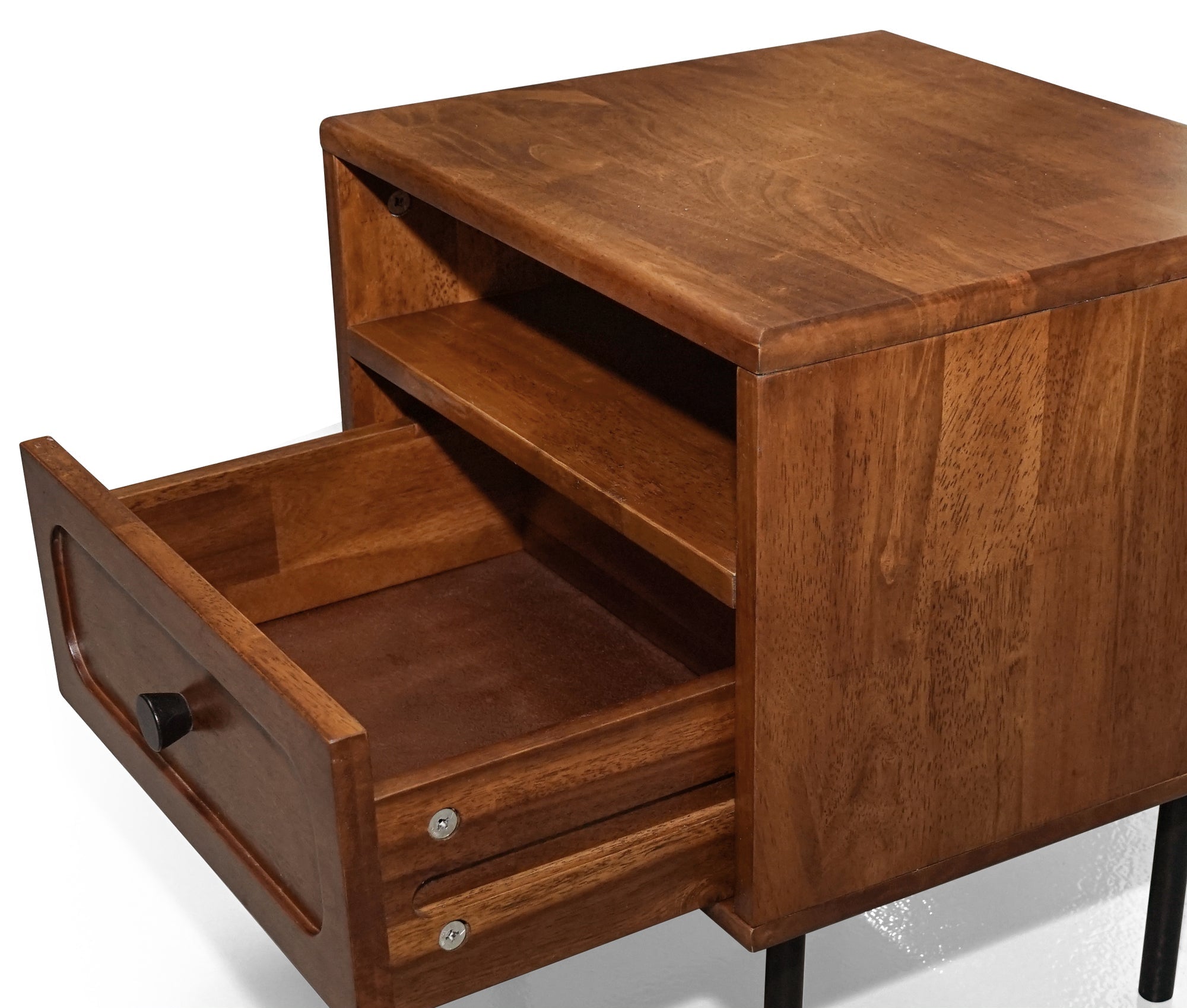 Table de chevet Savana en bois massif | 1 tiroir | Style mid-century moderne