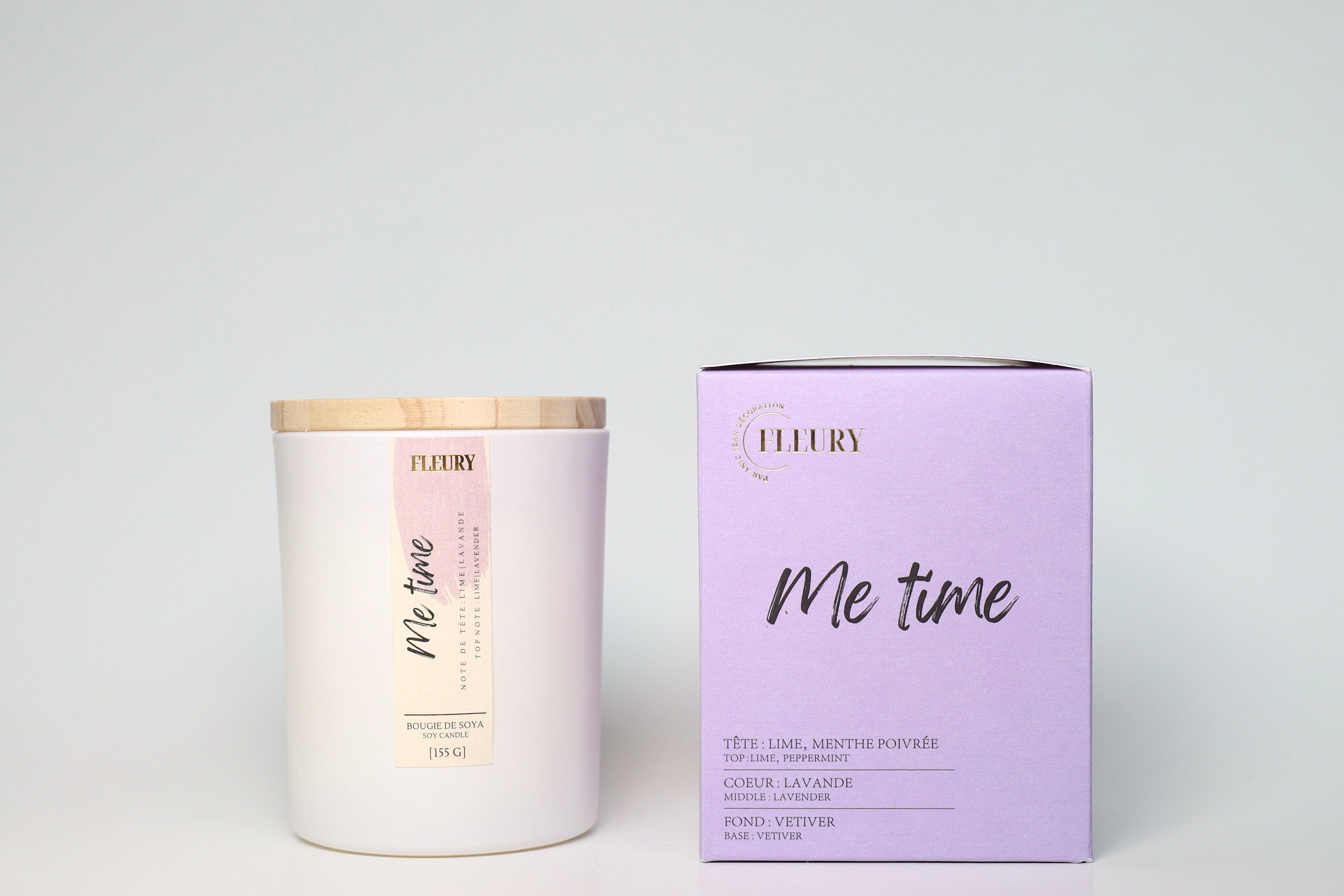 Bougie Me Time aux notes de lime et lavande Fleury