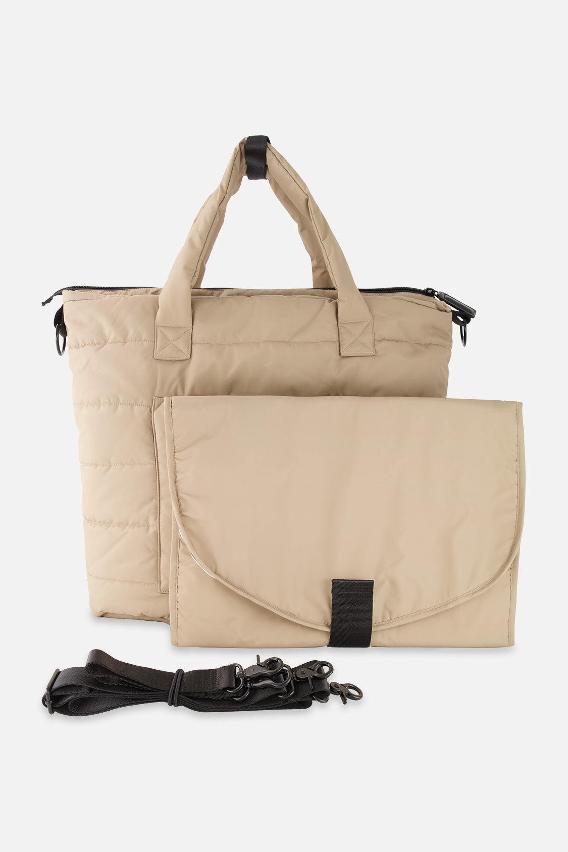 Sac à couches taupe avec matelas à langer inclus | Imperméable | Deux par Deux