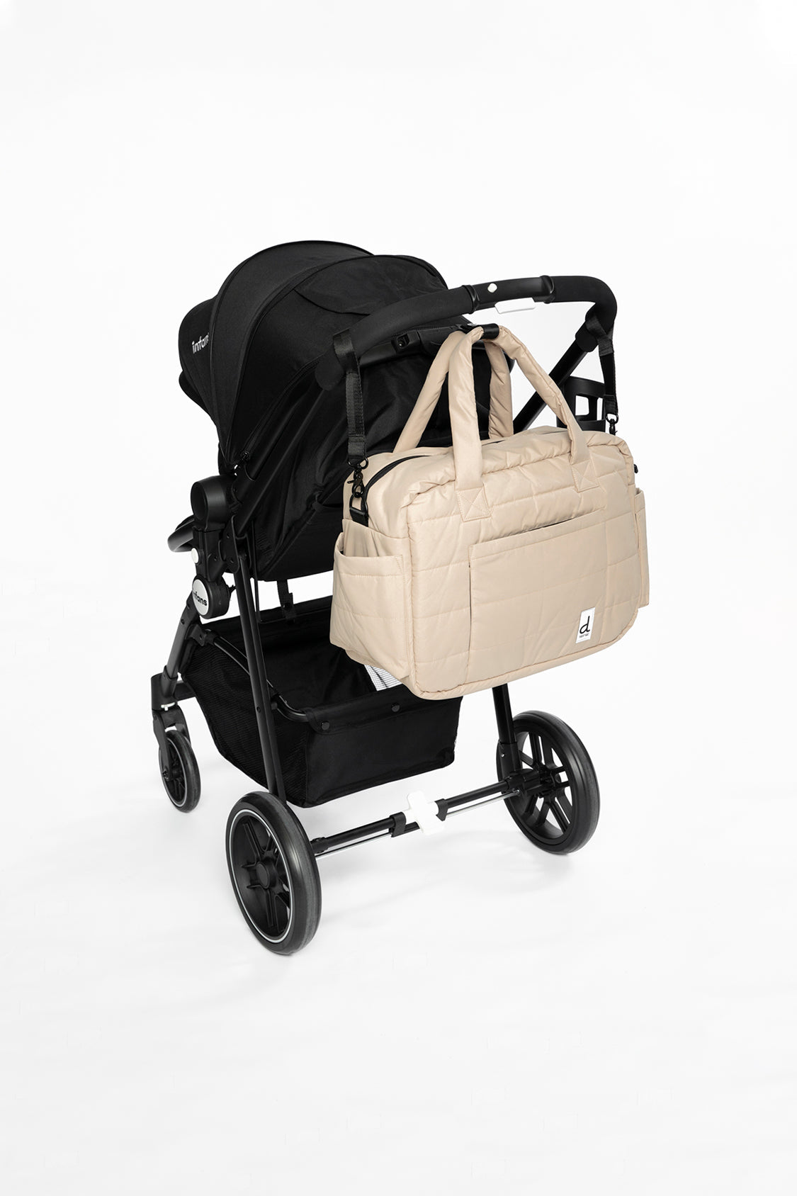 Sac à couches beige avec matelas à langer inclus | Imperméable | Deux par Deux