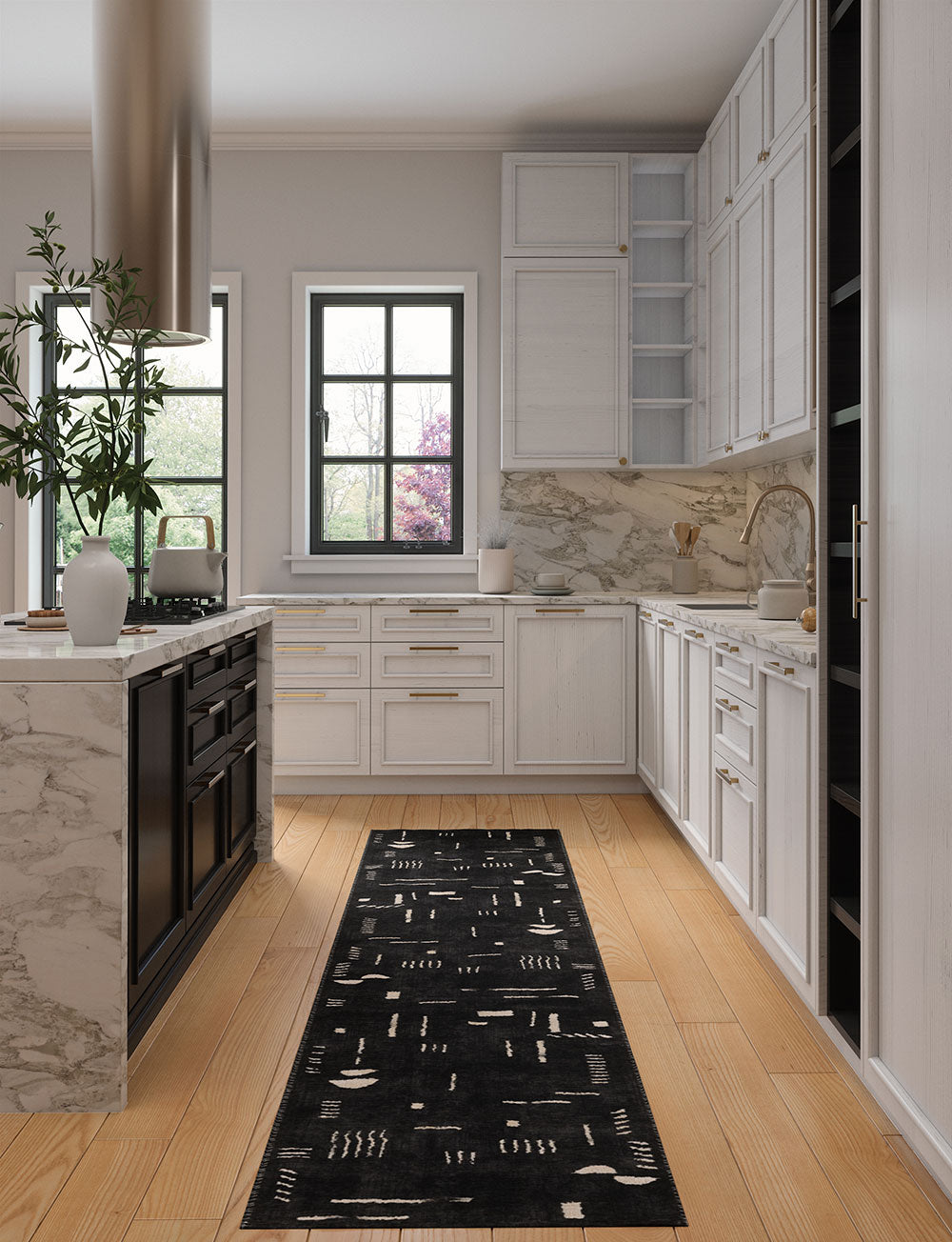 Tapis Jama Noir & Ivoire | Design Scandinave Moderne