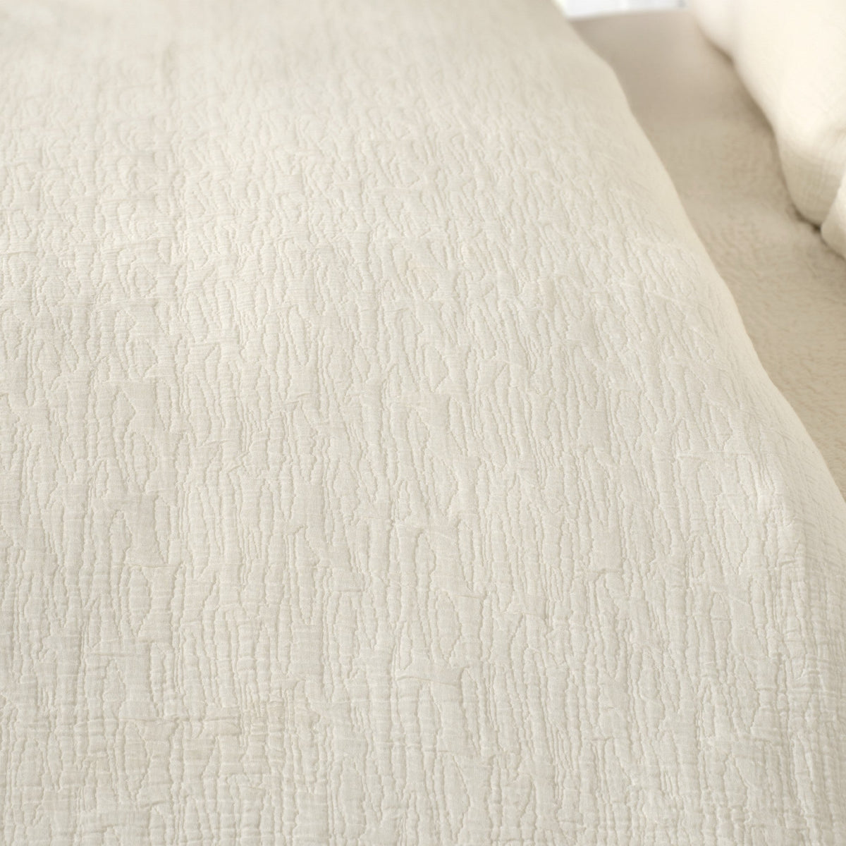 Housse de couette en tissu naturel écru, relief texturé en points