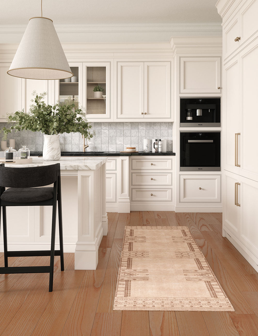 Tapis Mazela beige naturel & brun | Inspiration persane minimaliste