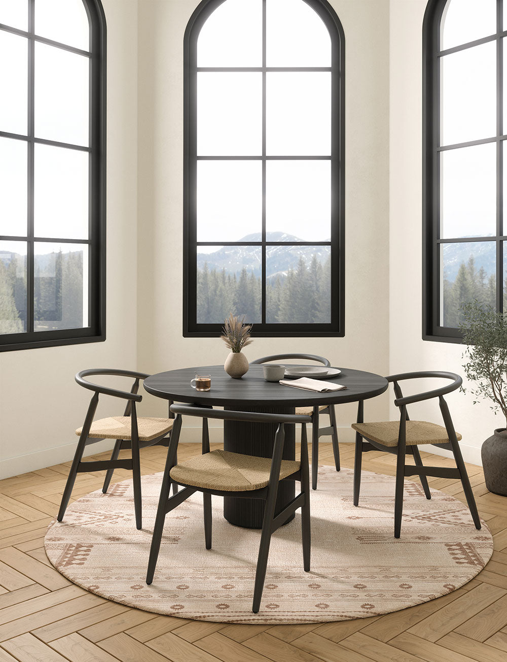 Tapis Mazela beige naturel & brun | Inspiration persane minimaliste