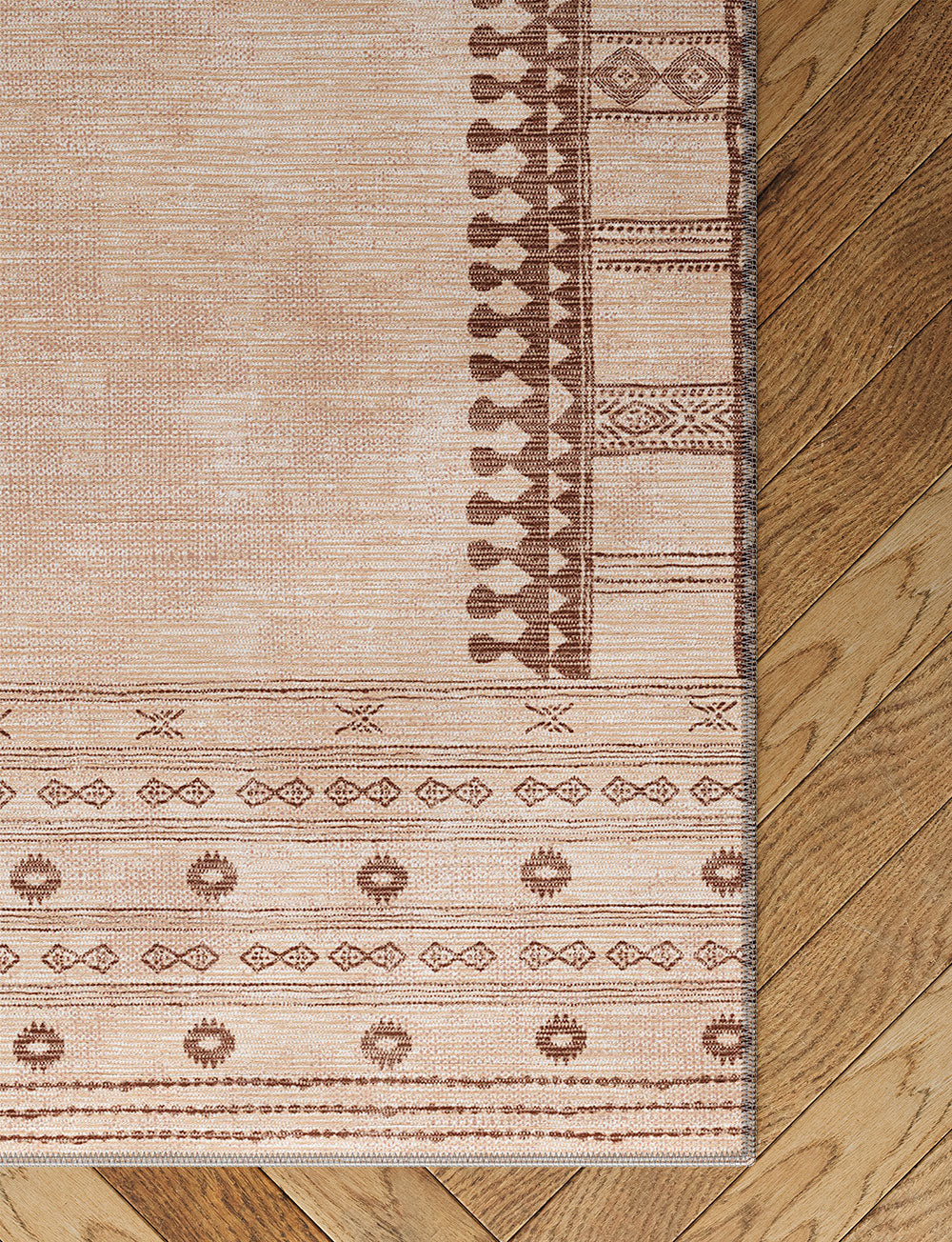 Tapis Mazela beige naturel & brun | Inspiration persane minimaliste