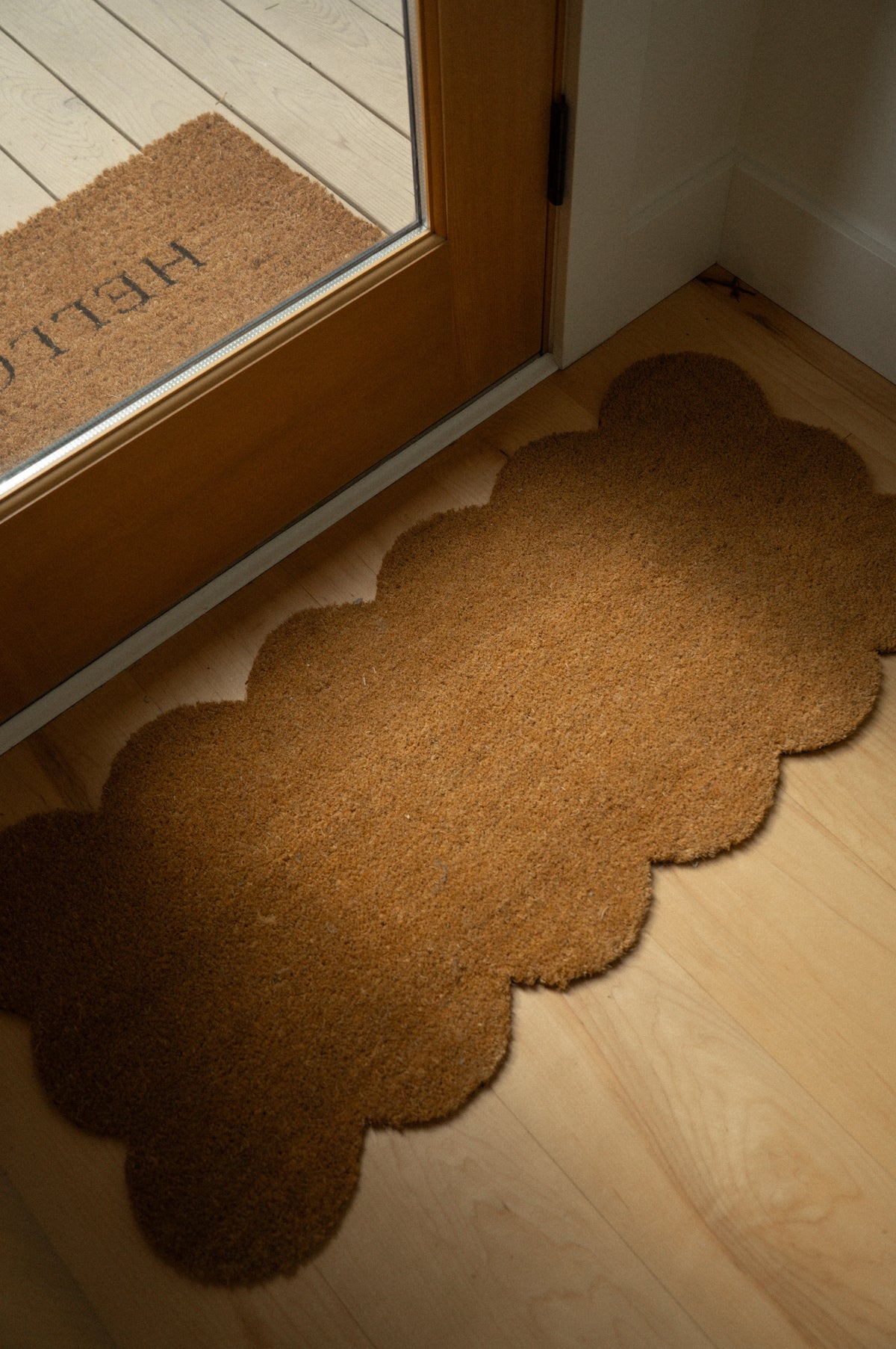 Paillasson festonné en fibre de coco naturelle avec endos en PVC