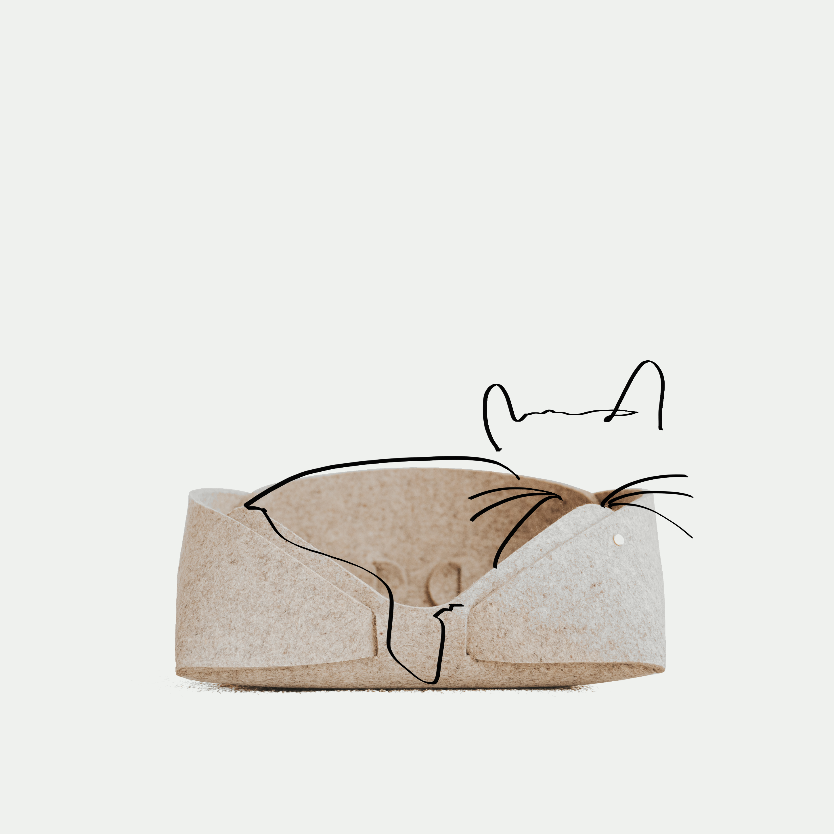 Panier pour animaux et rangement en feutre de laine 14 x 12 po | Naturel